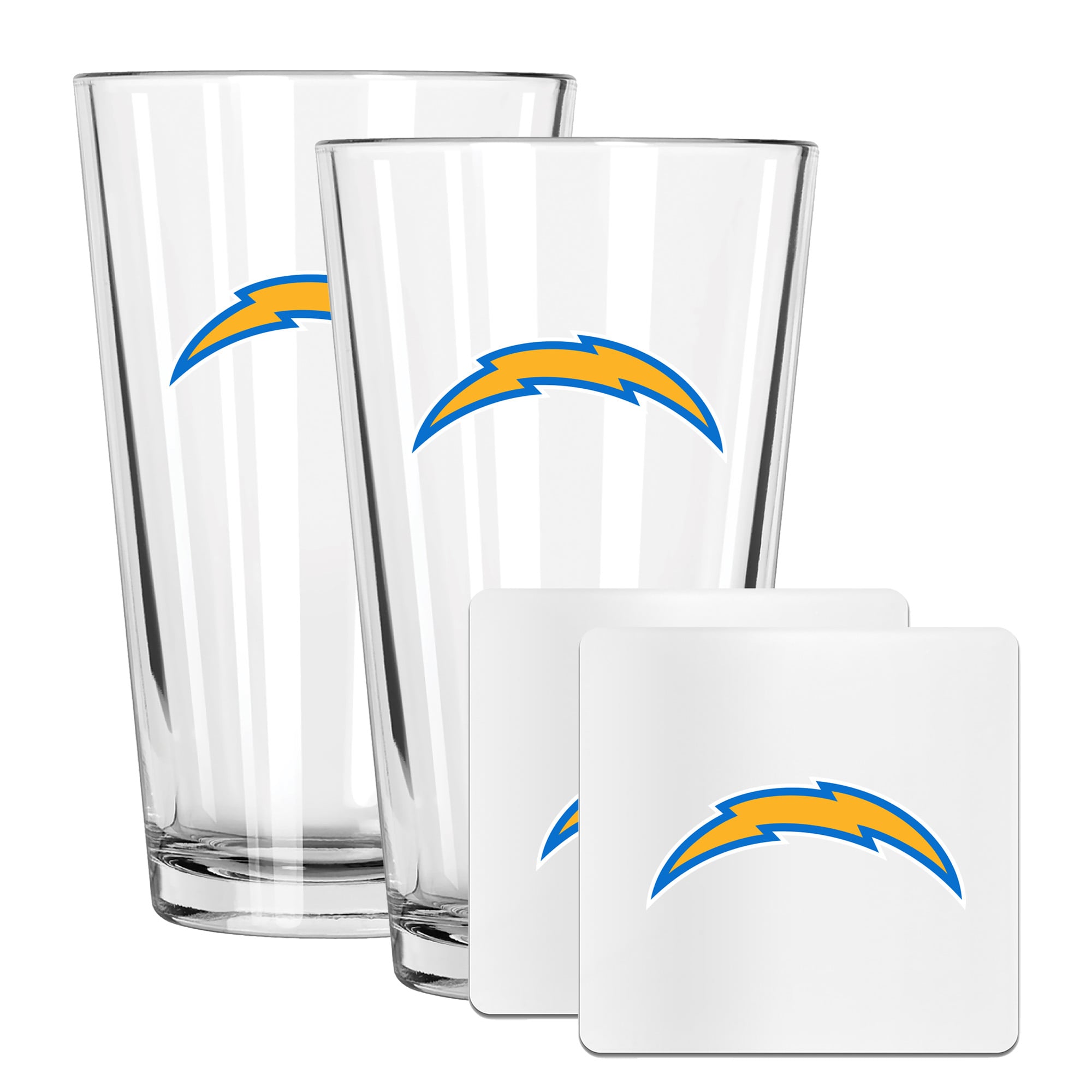 The Memory Company Los Angeles Chargers 16oz. Pint Glass and Coaster Set