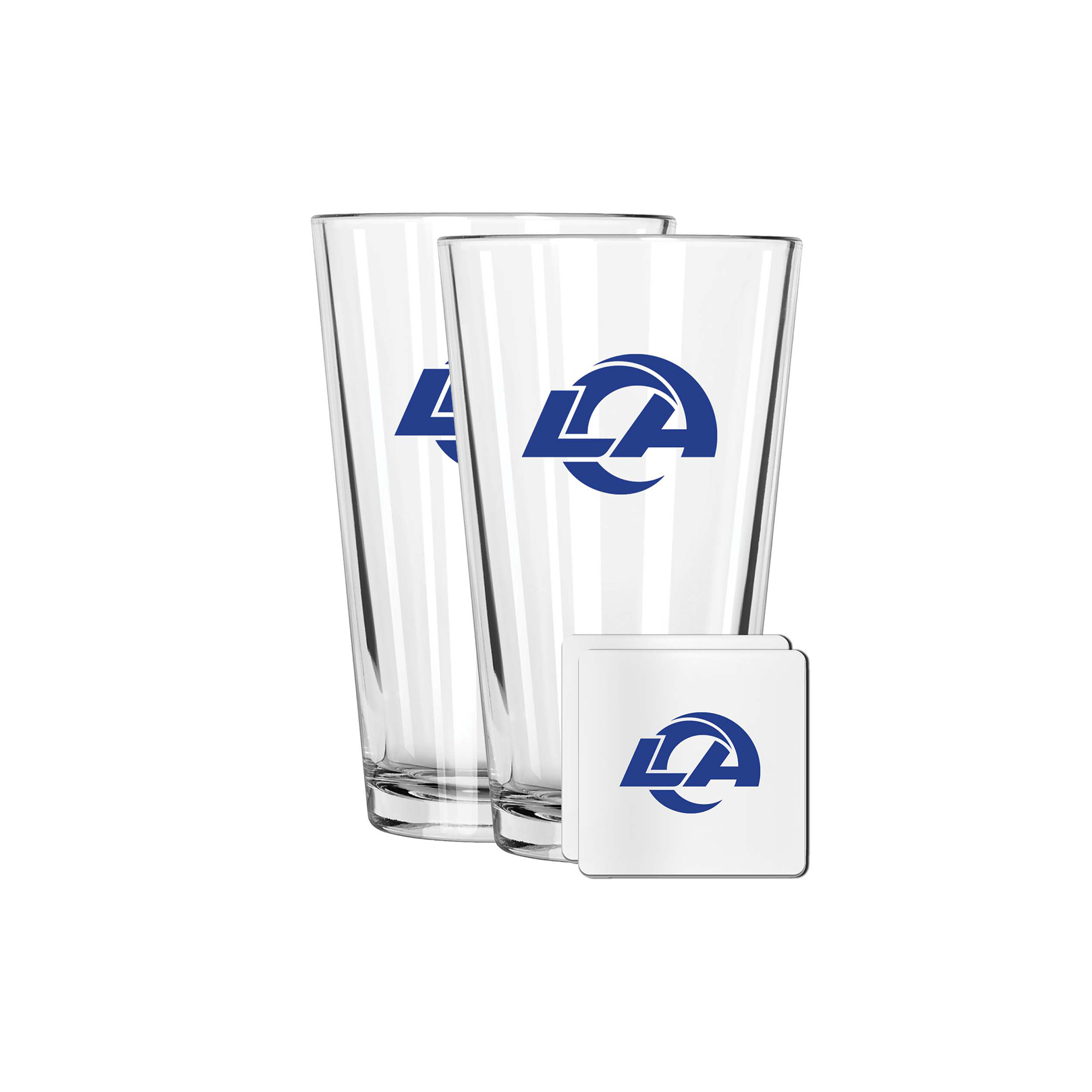 The Memory Company Los Angeles Rams 16oz. Pint Glass and Coaster Set