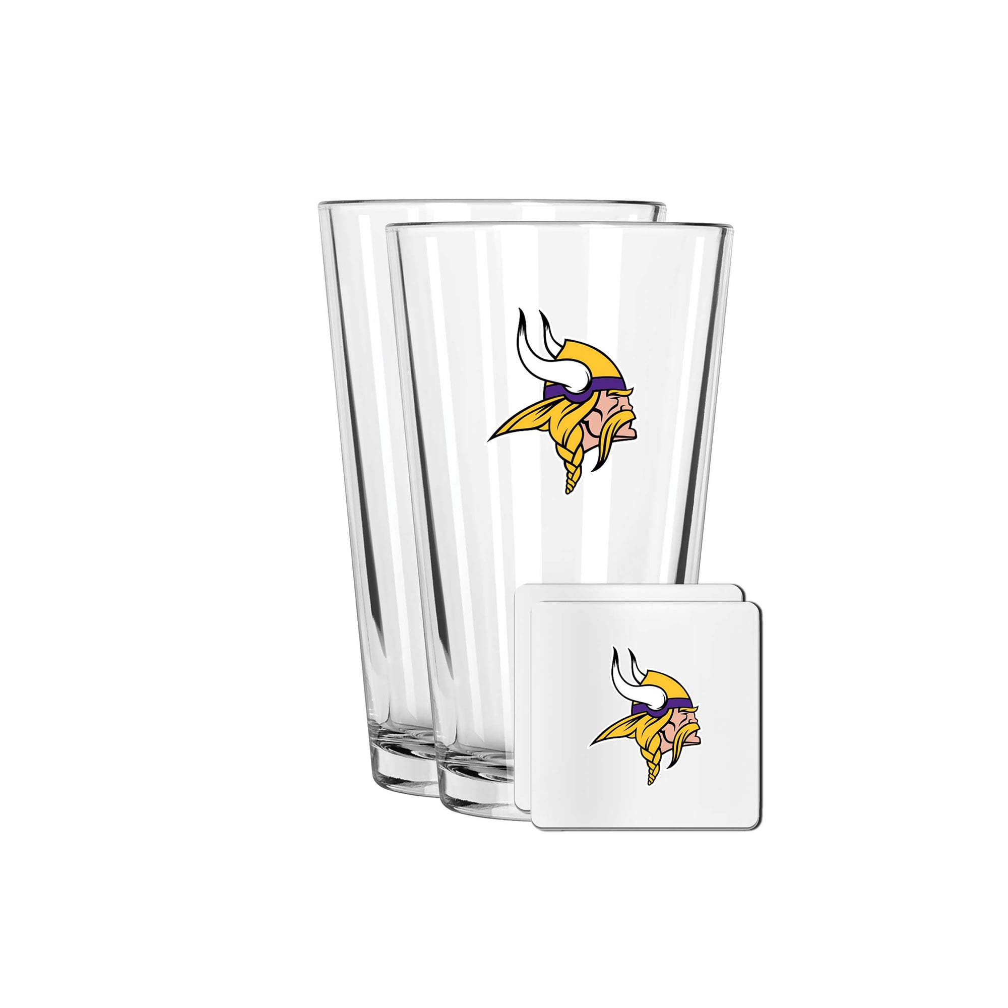 The Memory Company Minnesota Vikings 16oz. Pint Glass and Coaster Set