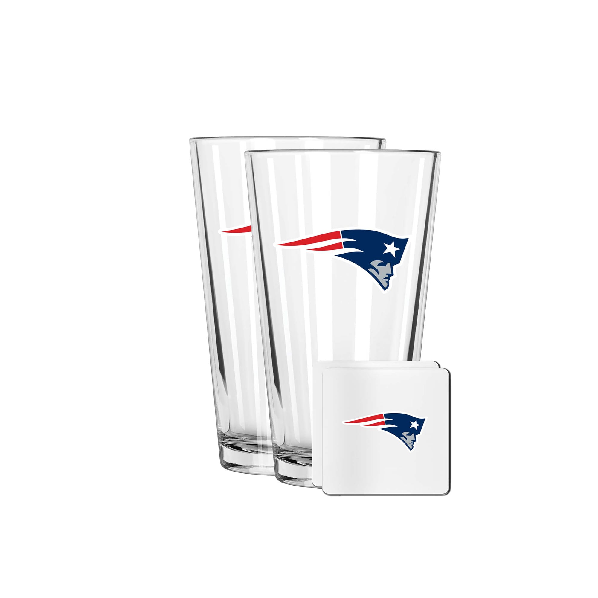 The Memory Company New England Patriots 16oz. Pint Glass and Coaster Set