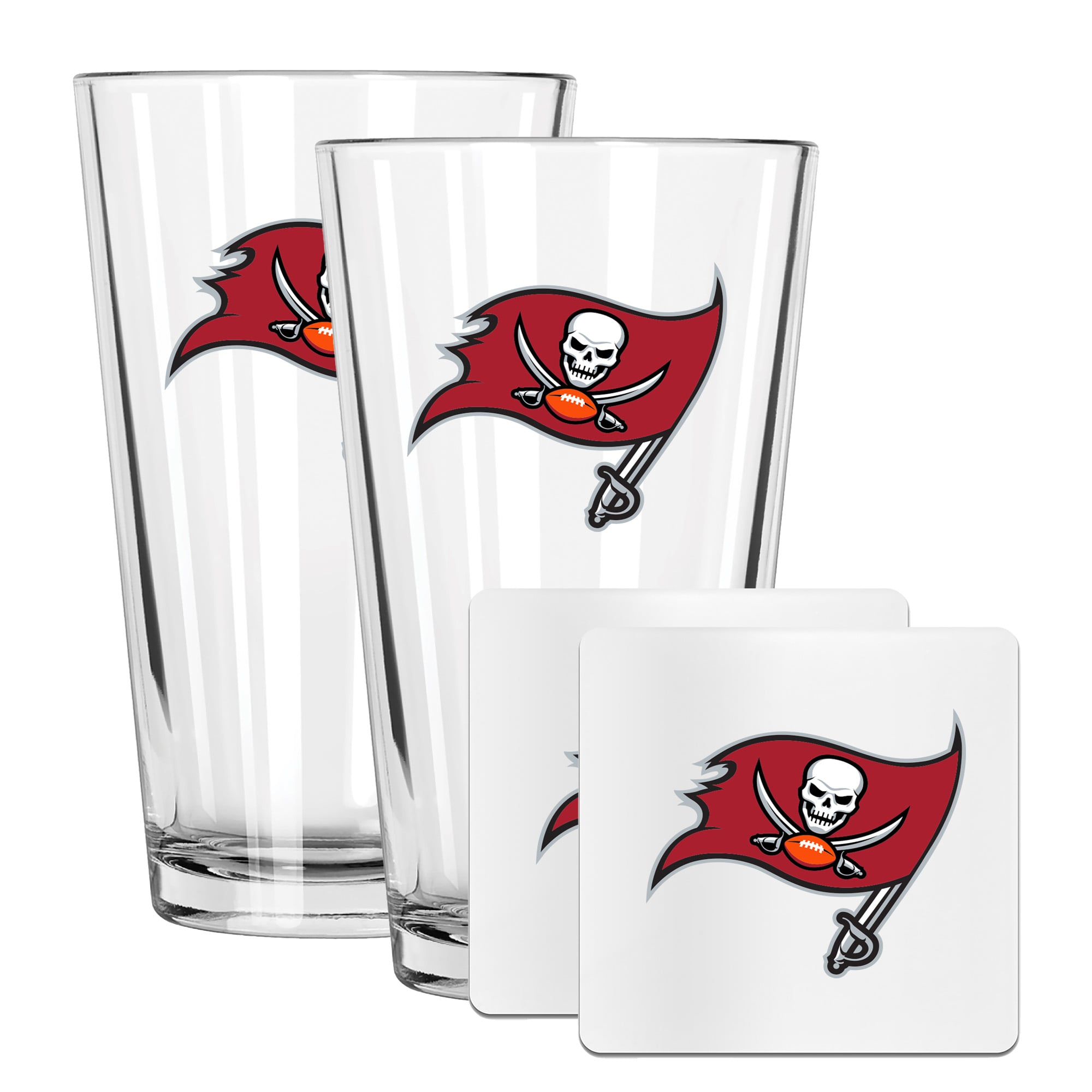 The Memory Company Tampa Bay Buccaneers 16oz. Pint Glass and Coaster Set