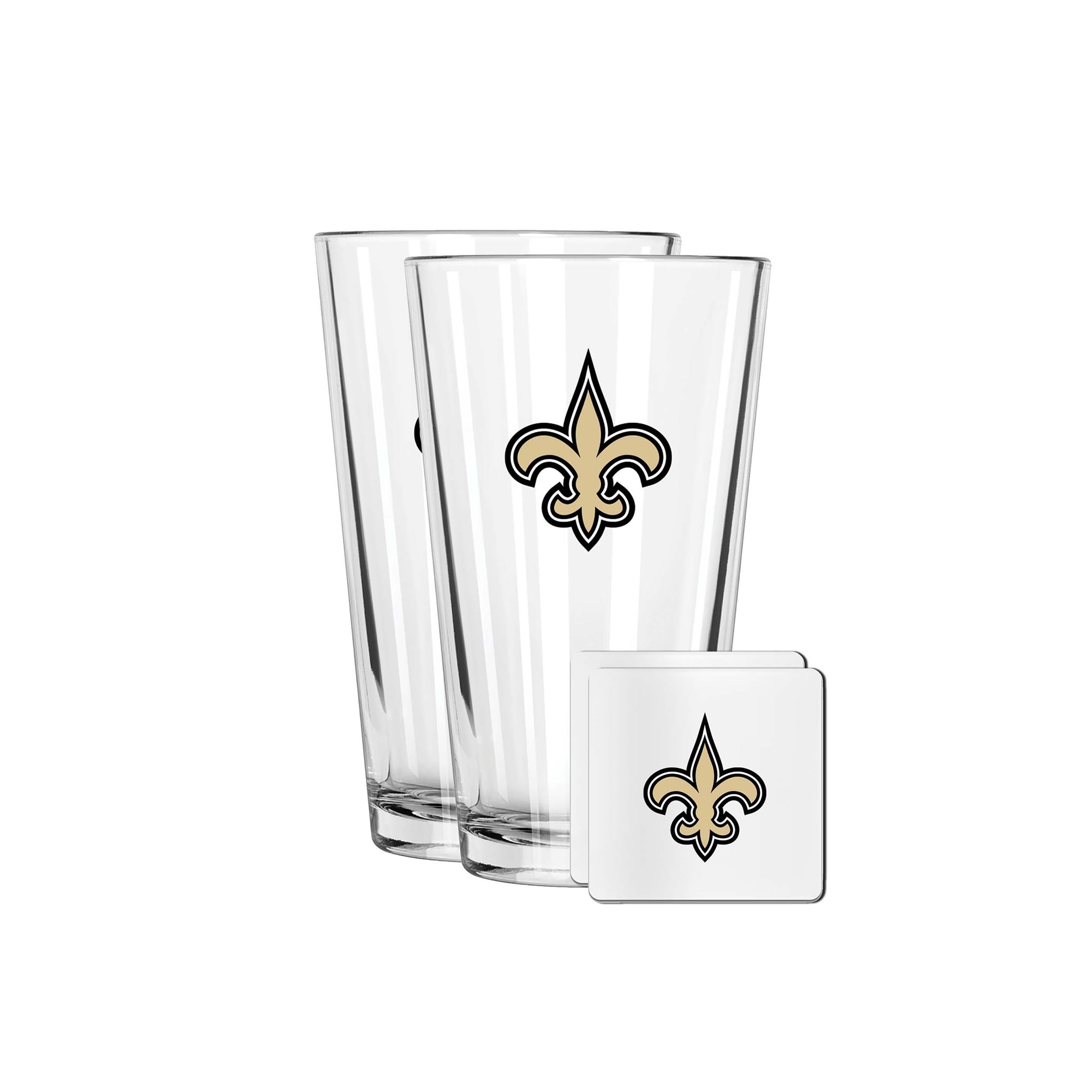 The Memory Company New Orleans Saints 16oz. Pint Glass and Coaster Set