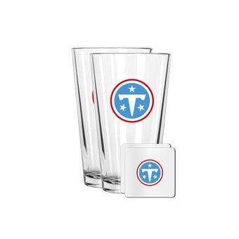The Memory Company Tennessee Titans 16oz. Pint Glass and Coaster Set