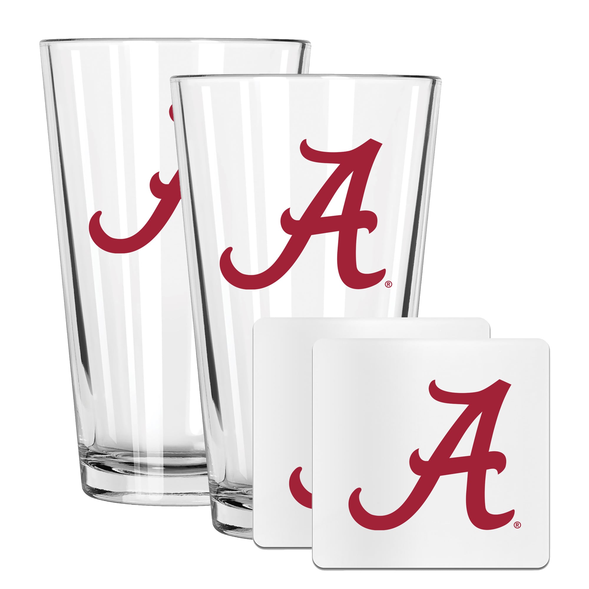 The Memory Company Alabama Crimson Tide 16oz. Pint Glass and Coaster Set