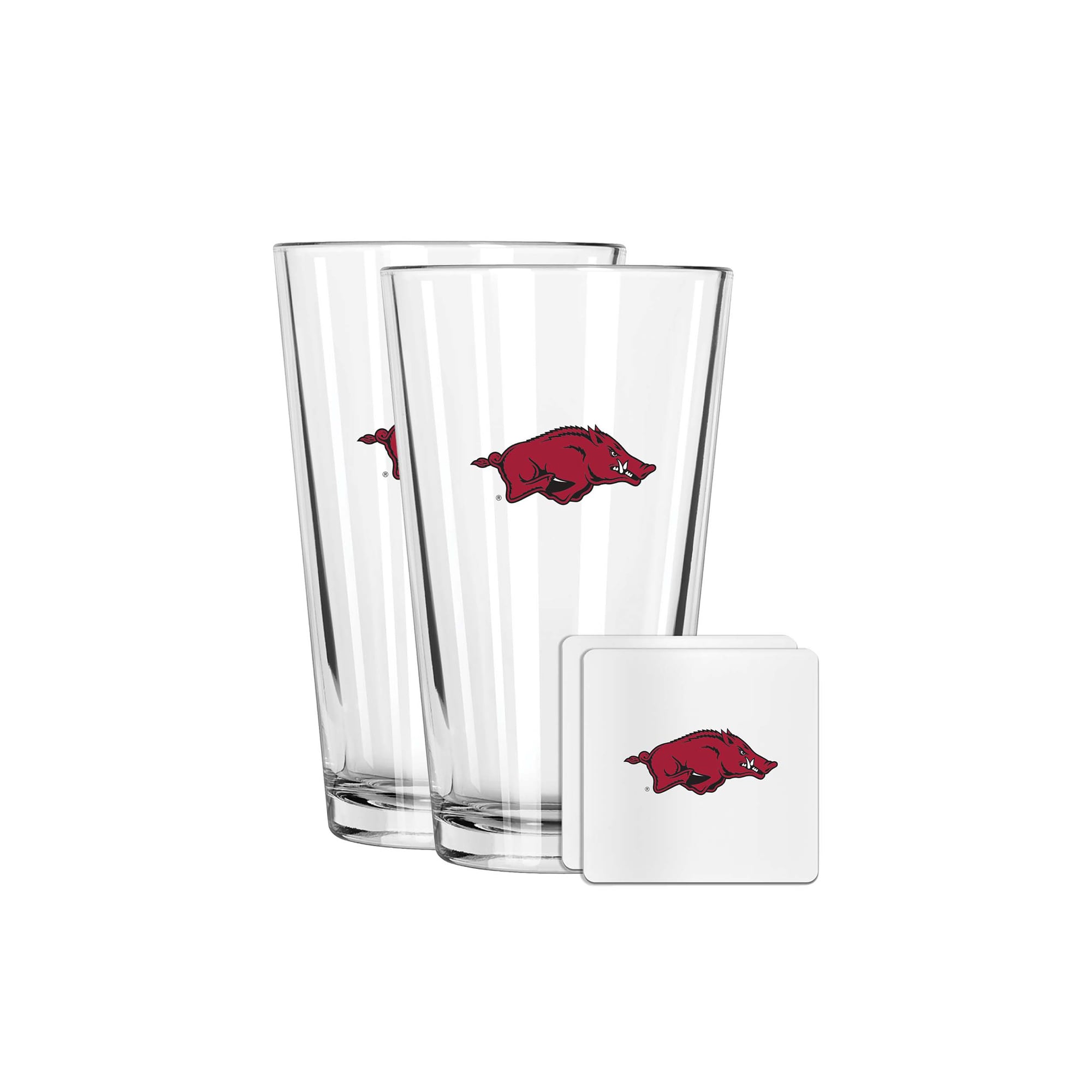 The Memory Company Arkansas Razorbacks 16oz. Pint Glass and Coaster Set