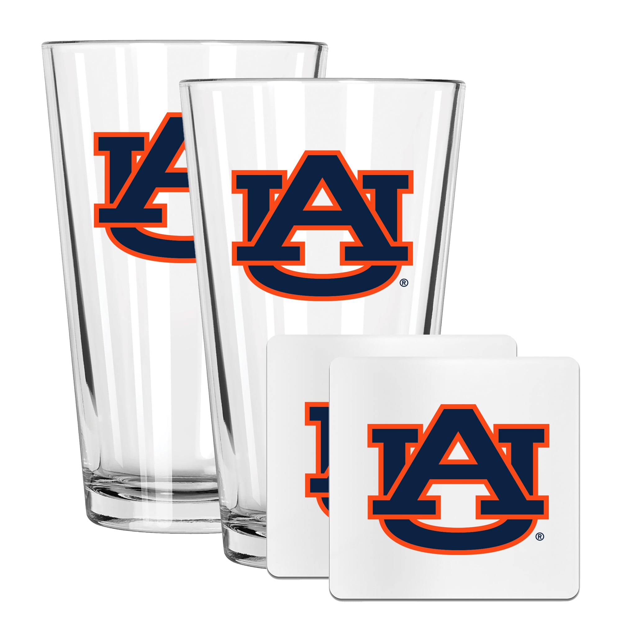 The Memory Company Auburn Tigers 16oz. Pint Glass and Coaster Set