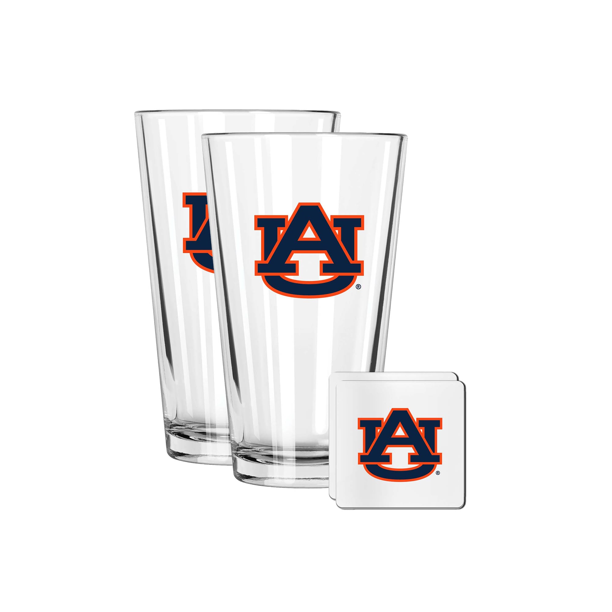 The Memory Company Auburn Tigers 16oz. Pint Glass and Coaster Set