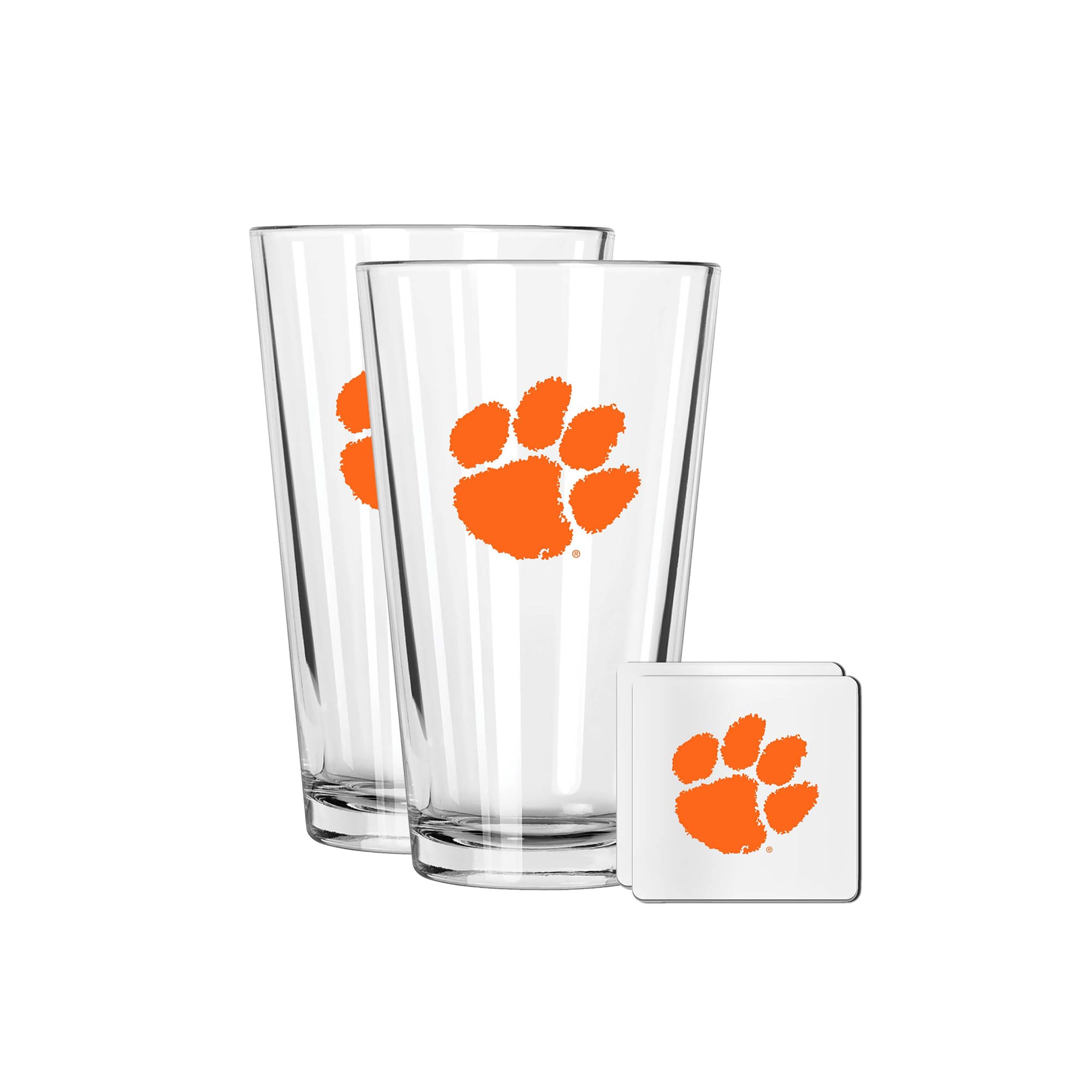 The Memory Company Clemson Tigers 16oz. Pint Glass and Coaster Set