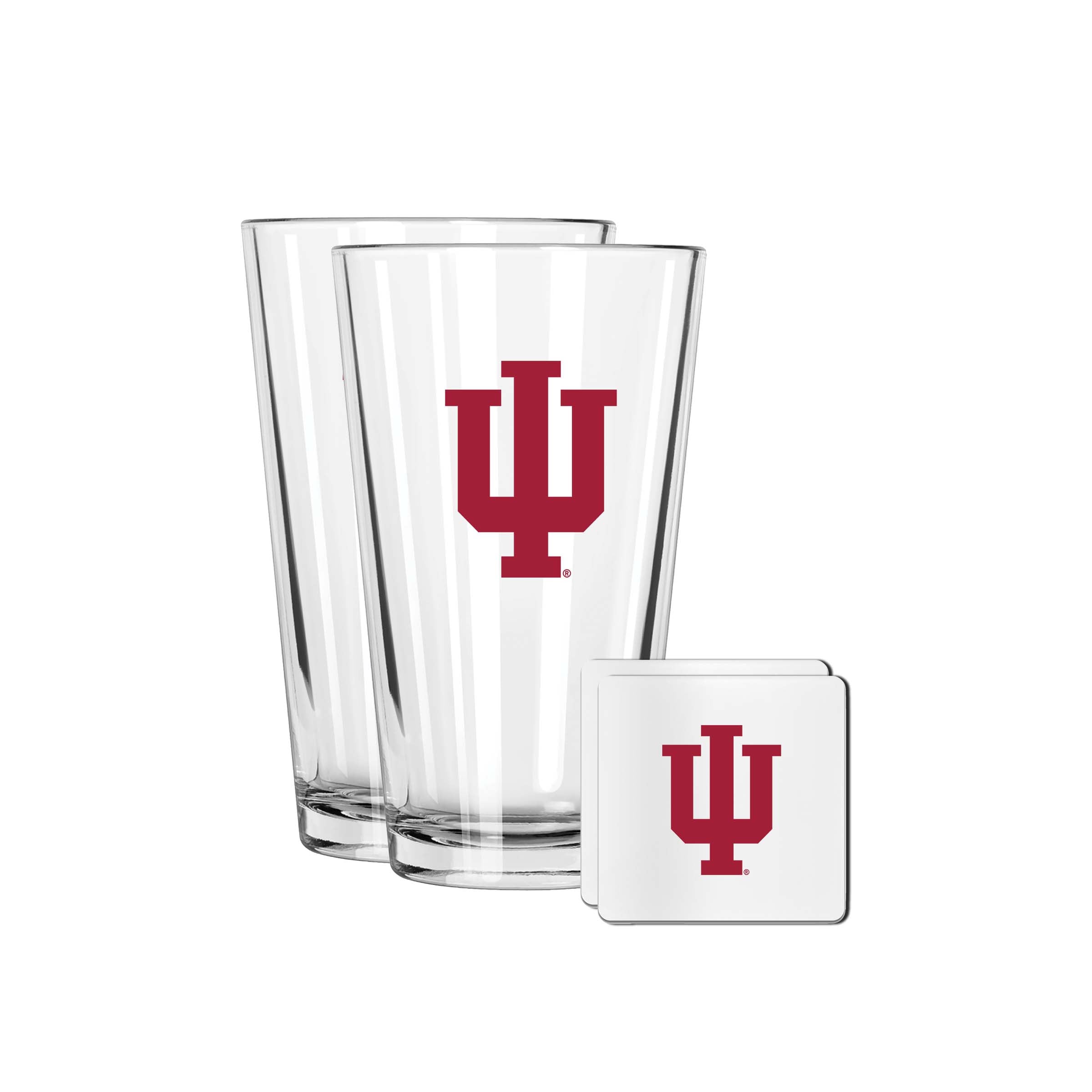 The Memory Company Indiana Hoosiers 16oz. Pint Glass and Coaster Set
