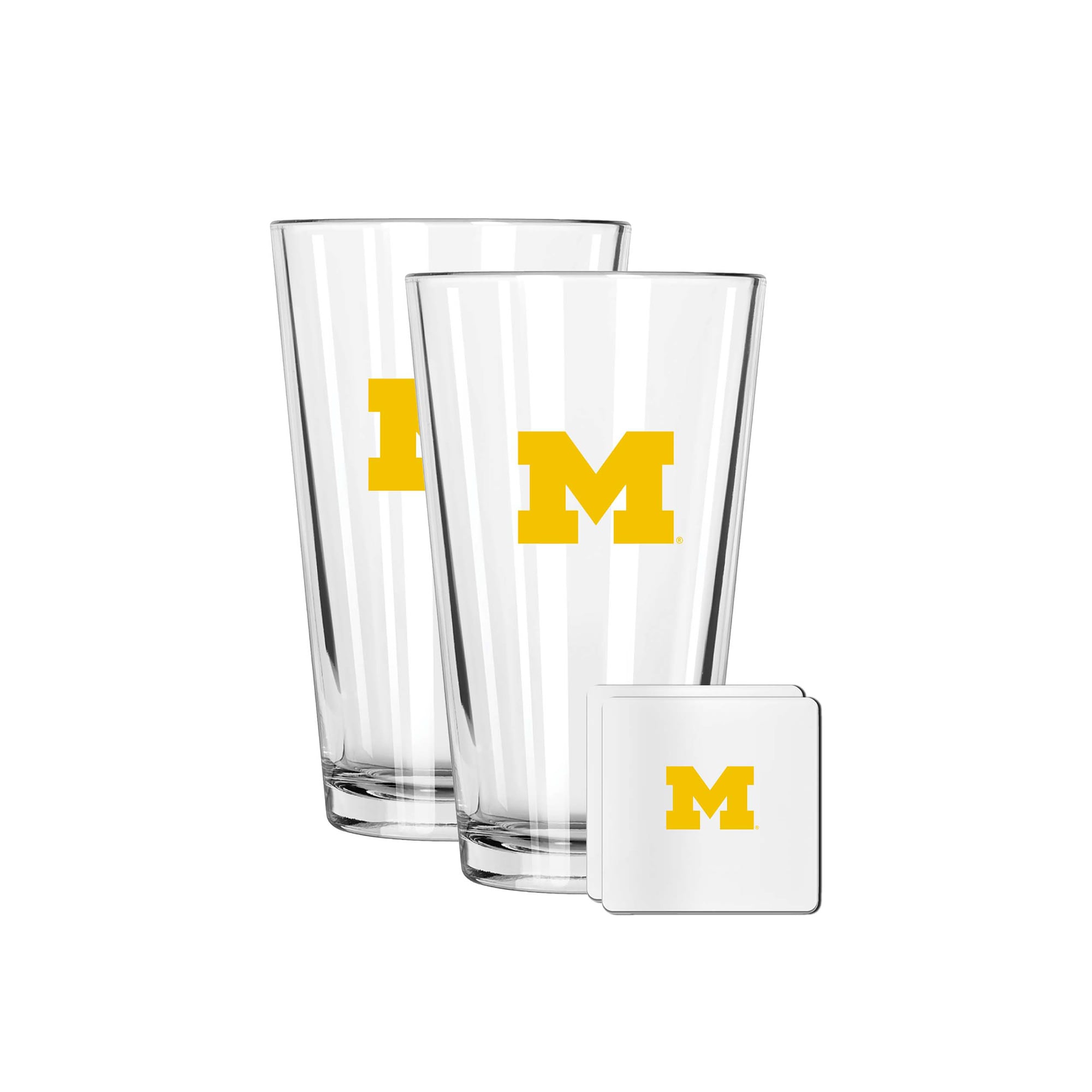 The Memory Company Michigan Wolverines 16oz. Pint Glass and Coaster Set
