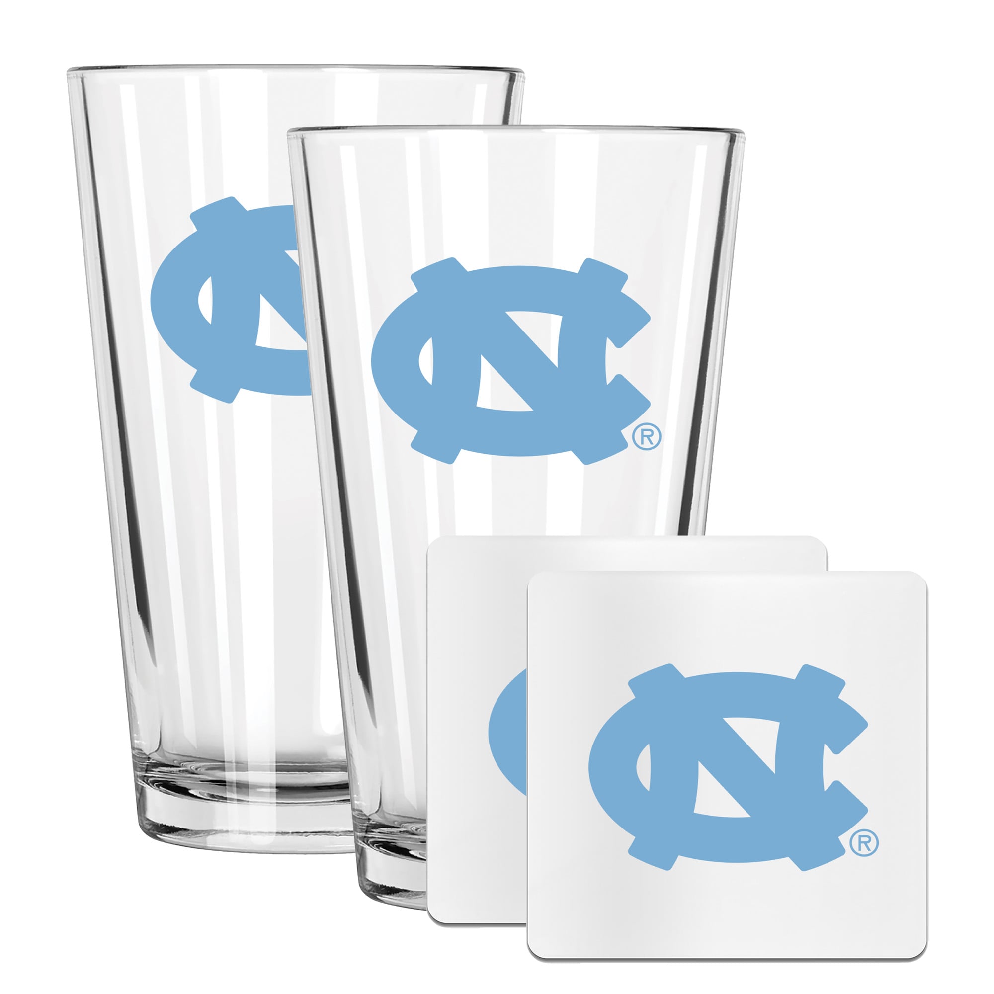 The Memory Company North Carolina Tar Heels 16oz. Pint Glass and Coaster Set