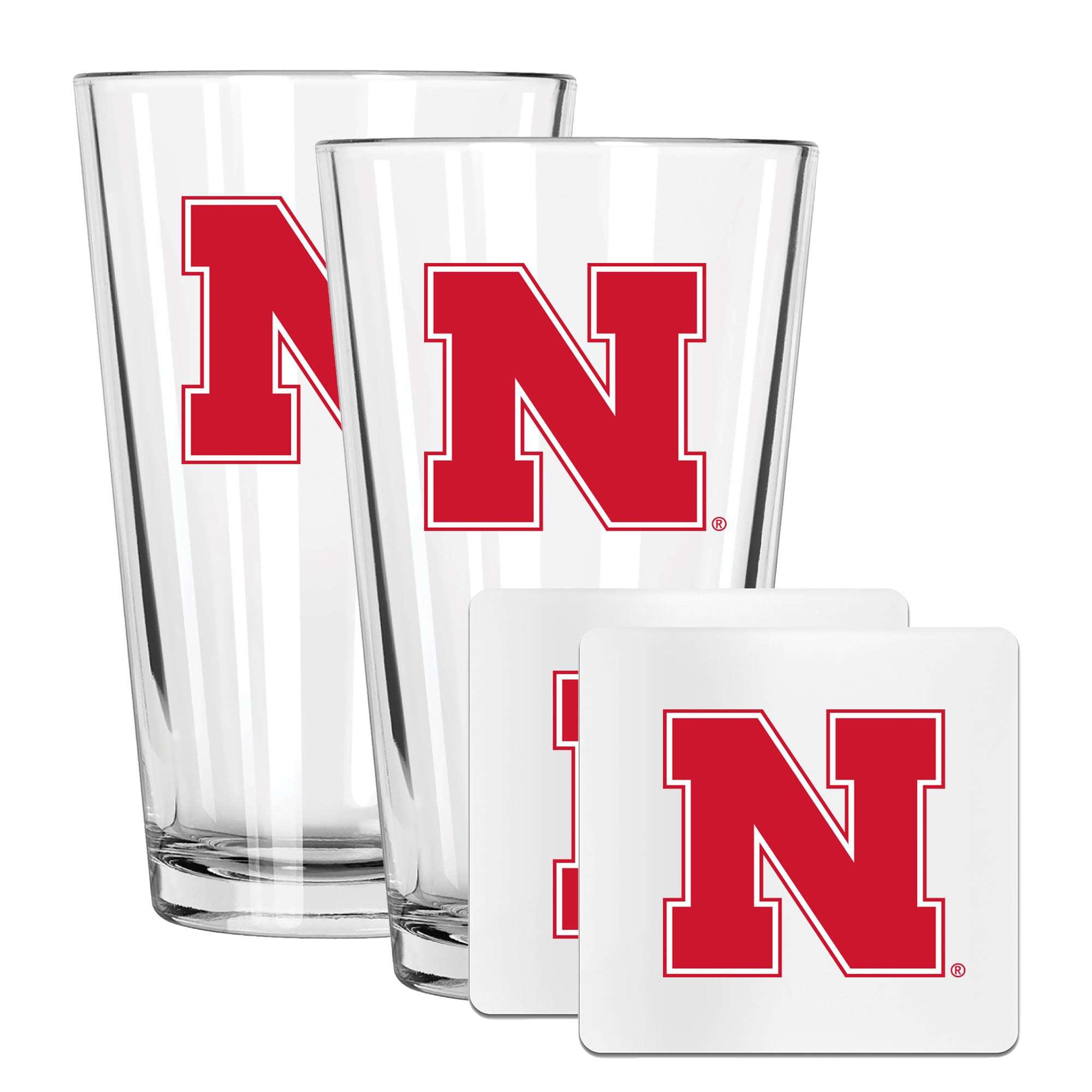 The Memory Company Nebraska Huskers 16oz. Pint Glass and Coaster Set