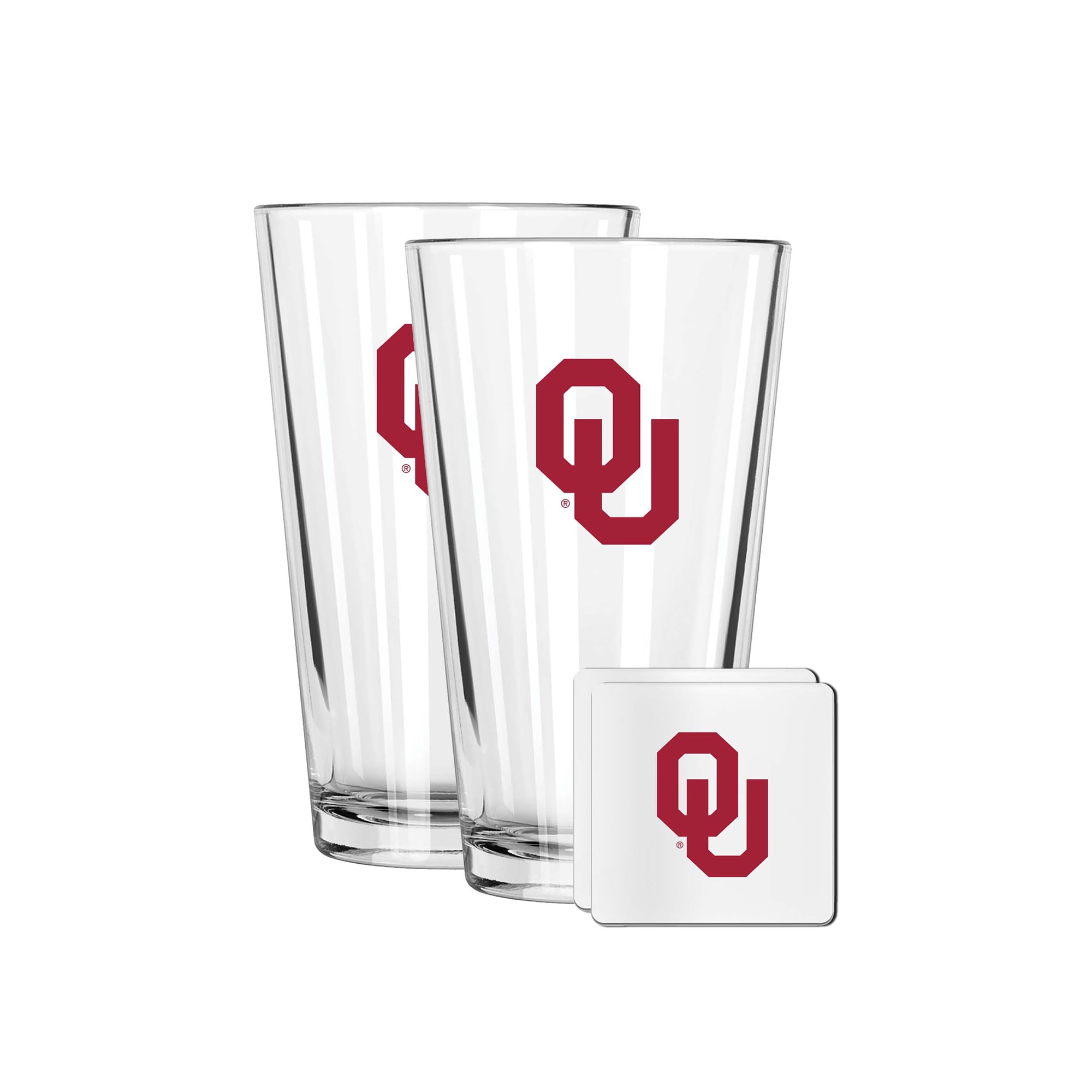 The Memory Company Oklahoma Sooners 16oz. Pint Glass and Coaster Set