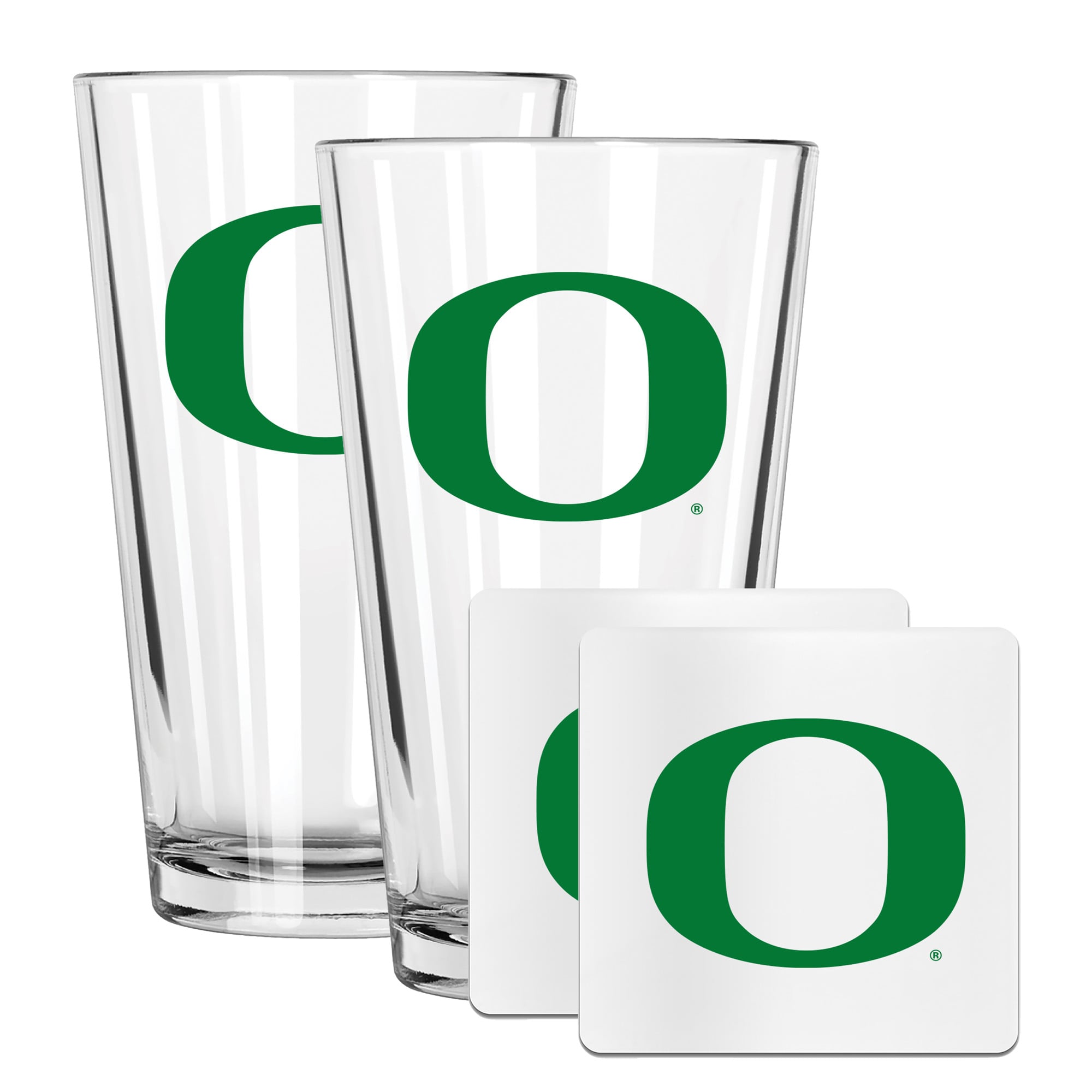The Memory Company Oregon Ducks 16oz. Pint Glass and Coaster Set