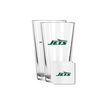 The Memory Company New York Jets 16oz. Pint Glass and Coaster Set