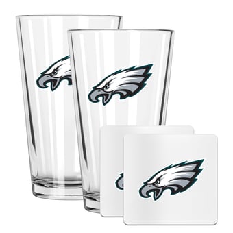 The Memory Company Philadelphia Eagles 16oz. Pint Glass and Coaster Set