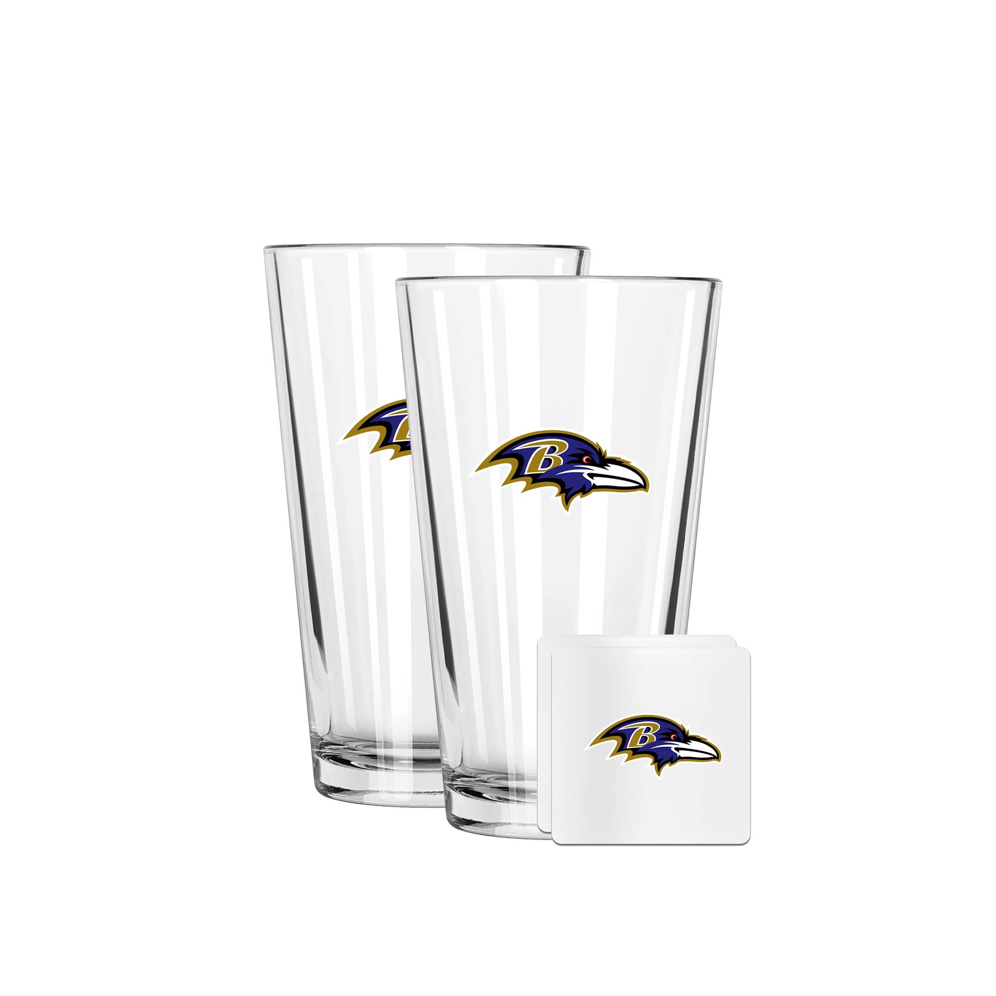 The Memory Company Baltimore Ravens 16oz. Pint Glass and Coaster Set