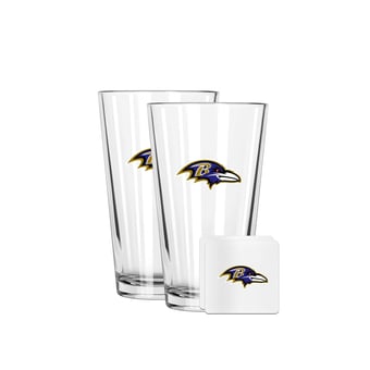 The Memory Company Baltimore Ravens 16oz. Pint Glass and Coaster Set
