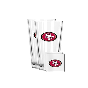 The Memory Company San Francisco 49ers 16oz. Pint Glass and Coaster Set