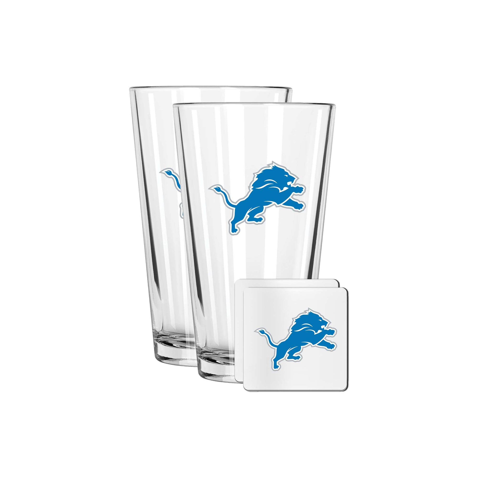 The Memory Company Detroit Lions 16oz. Pint Glass and Coaster Set