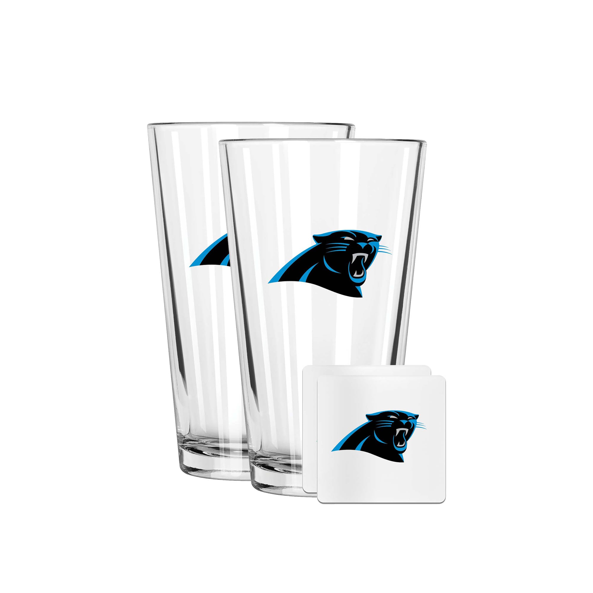 The Memory Company Carolina Panthers 16oz. Pint Glass and Coaster Set The Memory Company Carolina Panthers 16oz. Pint Glass and Coaster Set