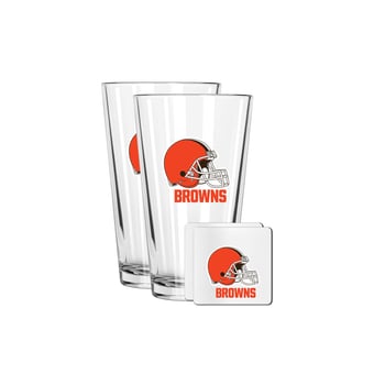 The Memory Company Cleveland Browns 16oz. Pint Glass and Coaster Set
