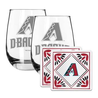The Memory Company Arizona Diamondbacks 15oz. Stemless Wine Glass & Coaster Set