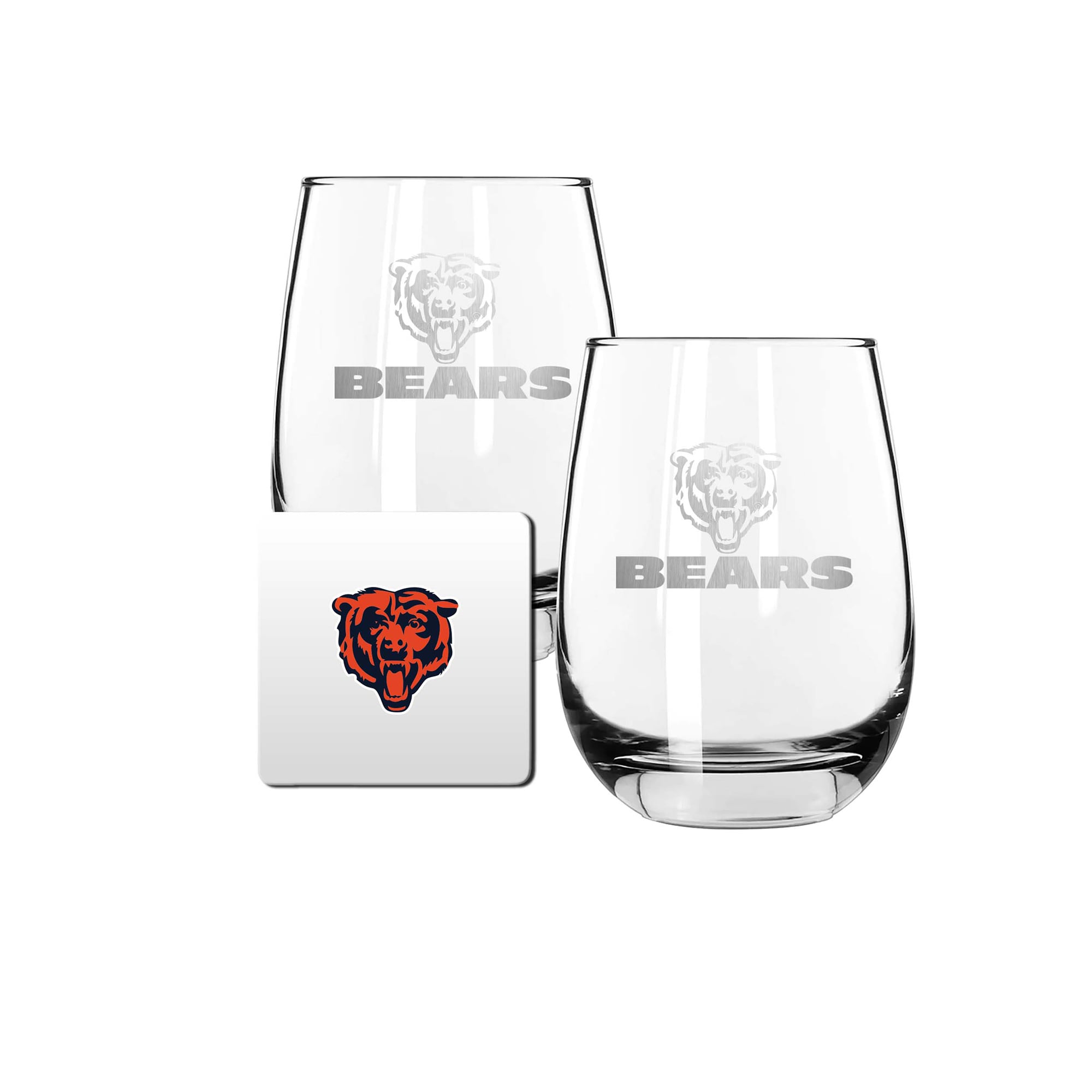 The Memory Company Chicago Bears 15oz. Stemless Wine Glass & Coaster Set The Memory Company Chicago Bears 15oz. Stemless Wine Glass & Coaster Set