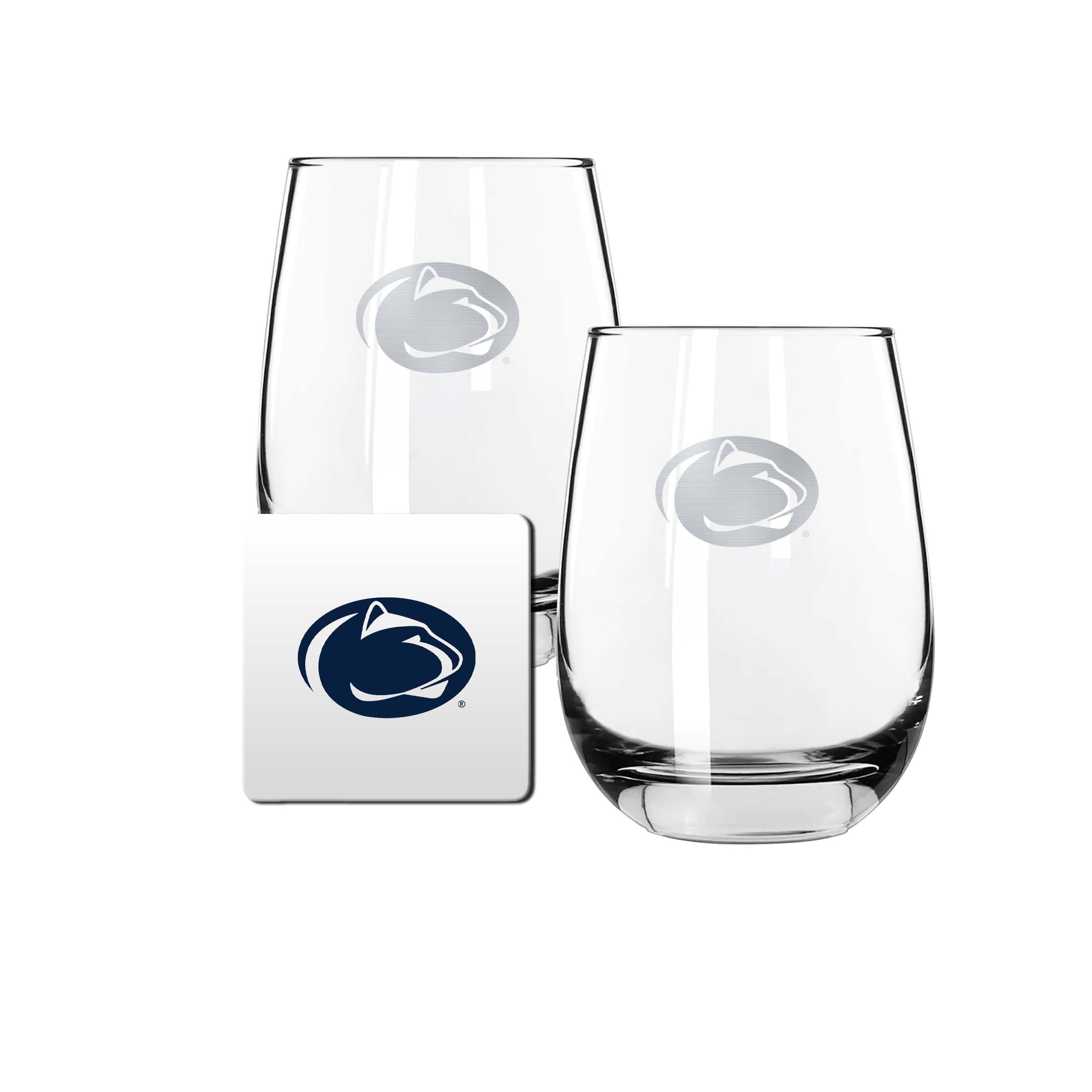 The Memory Company Penn State Nittany Lions 15oz. Stemless Wine Glass & Coaster Set