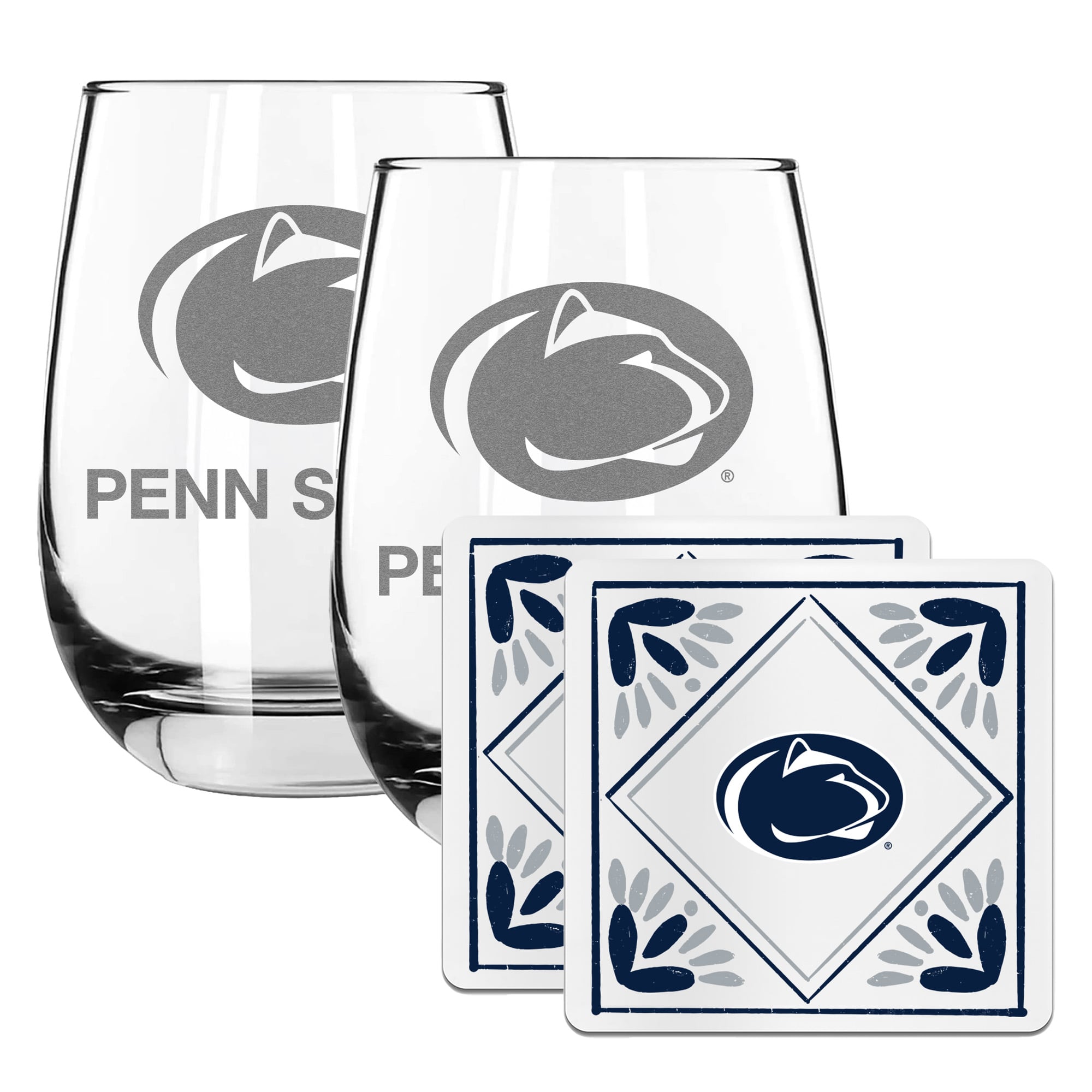 The Memory Company Penn State Nittany Lions 15oz. Stemless Wine Glass & Coaster Set