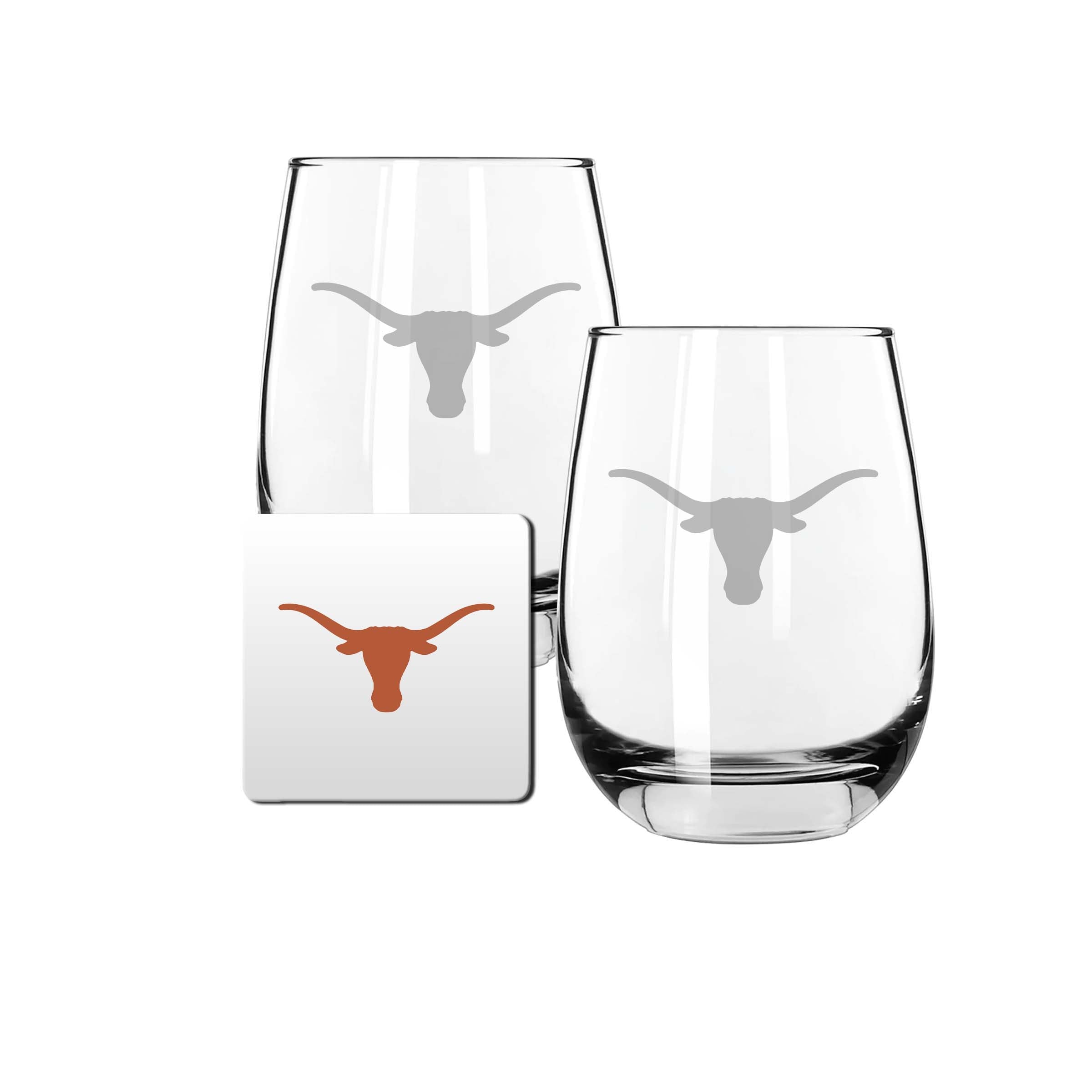 The Memory Company Texas Longhorns 15oz. Stemless Wine Glass & Coaster Set