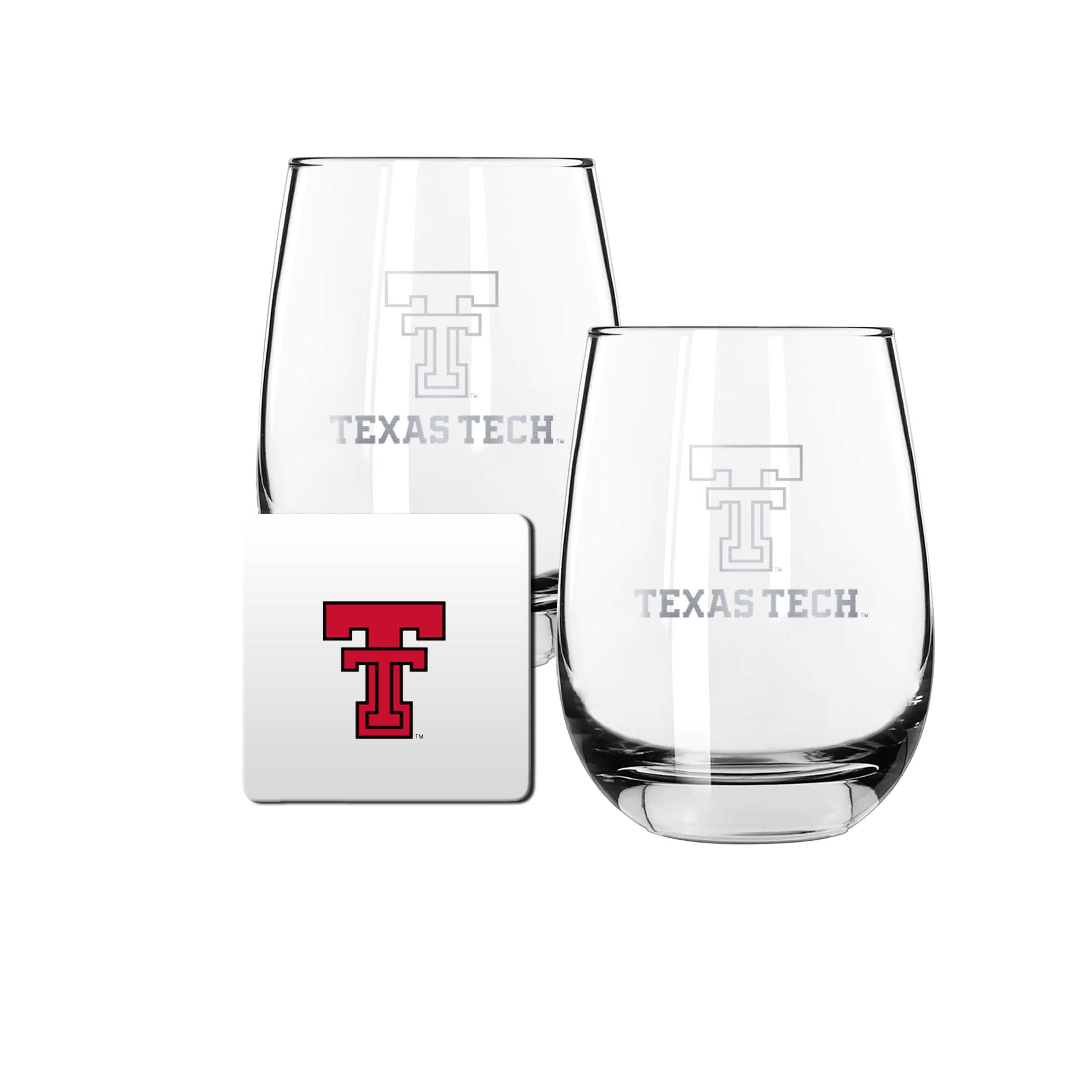 The Memory Company Texas Tech Red Raiders 15oz. Stemless Wine Glass & Coaster Set
