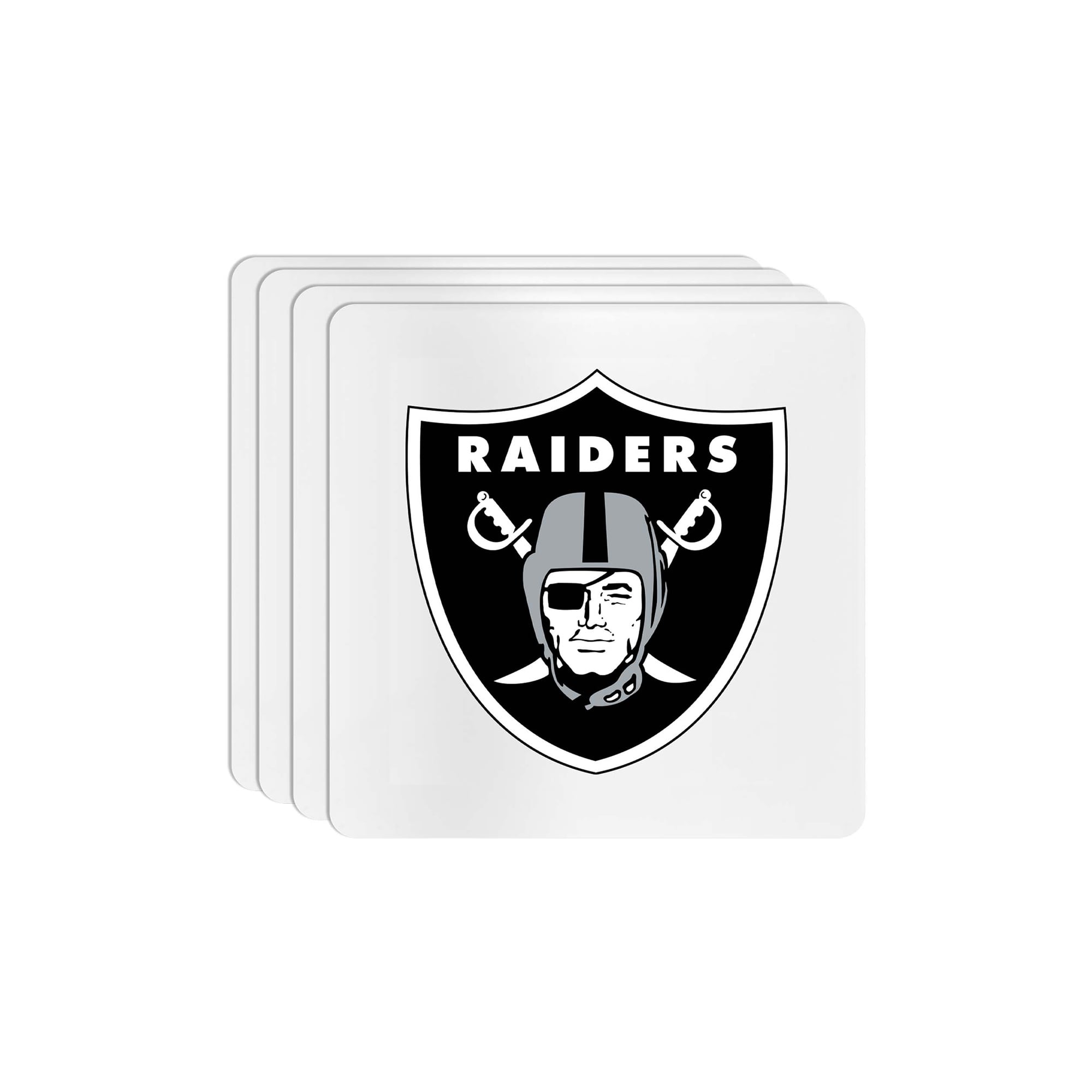 The Memory Company Las Vegas Raiders Square Ceramic Coaster Set