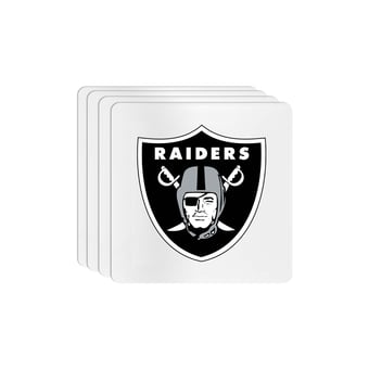 The Memory Company Las Vegas Raiders Square Ceramic Coaster Set