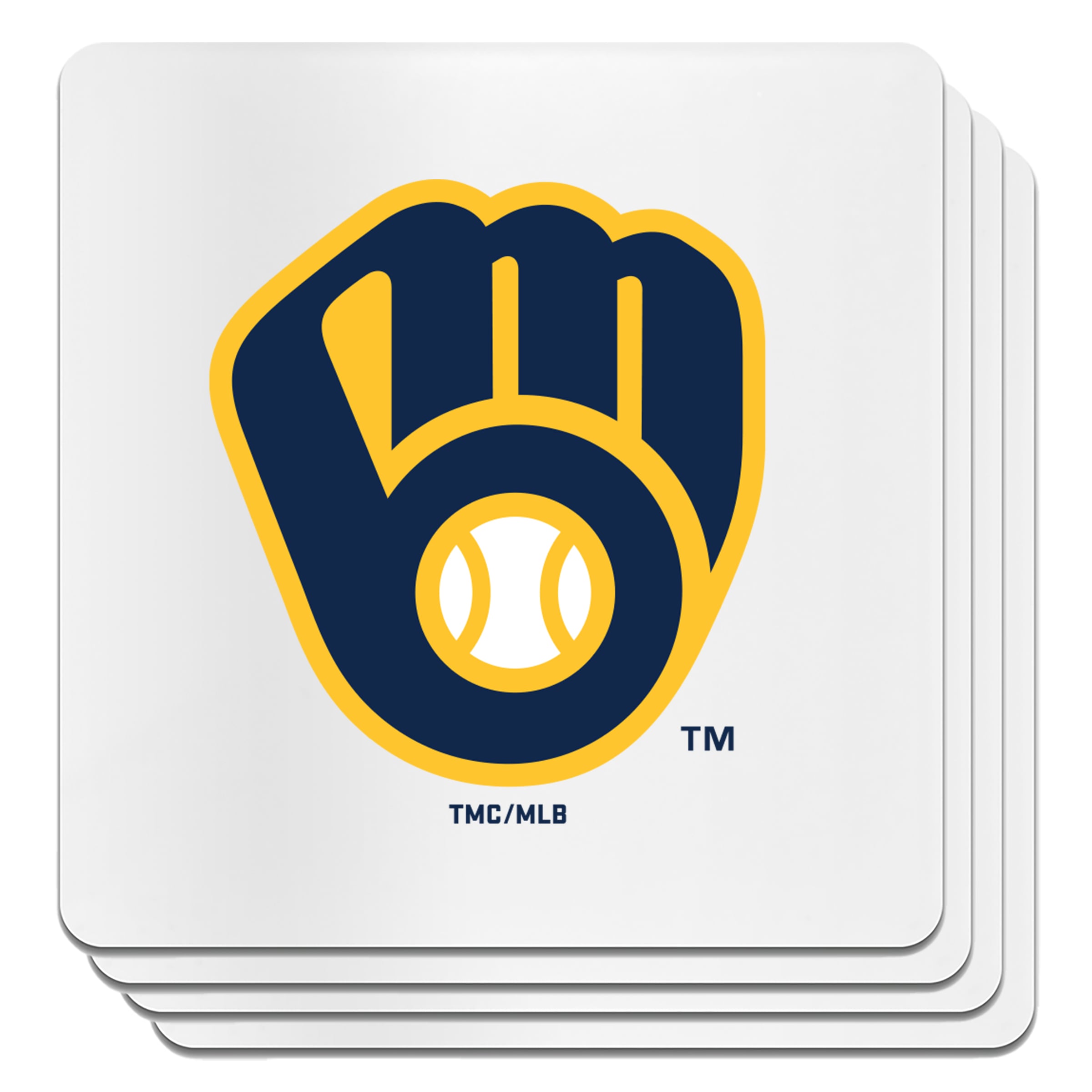 The Memory Company Milwaukee Brewers Square Ceramic Coaster Set