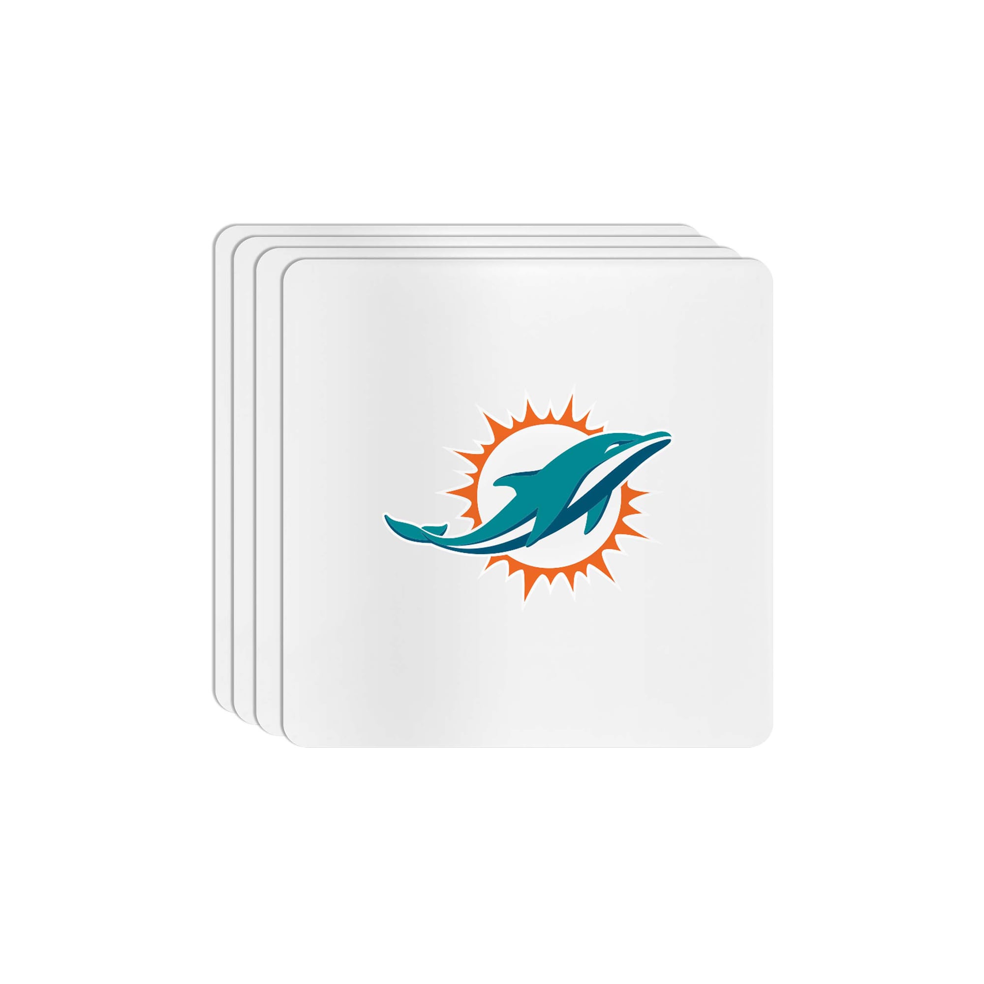 The Memory Company Miami Dolphins Square Ceramic Coaster Set