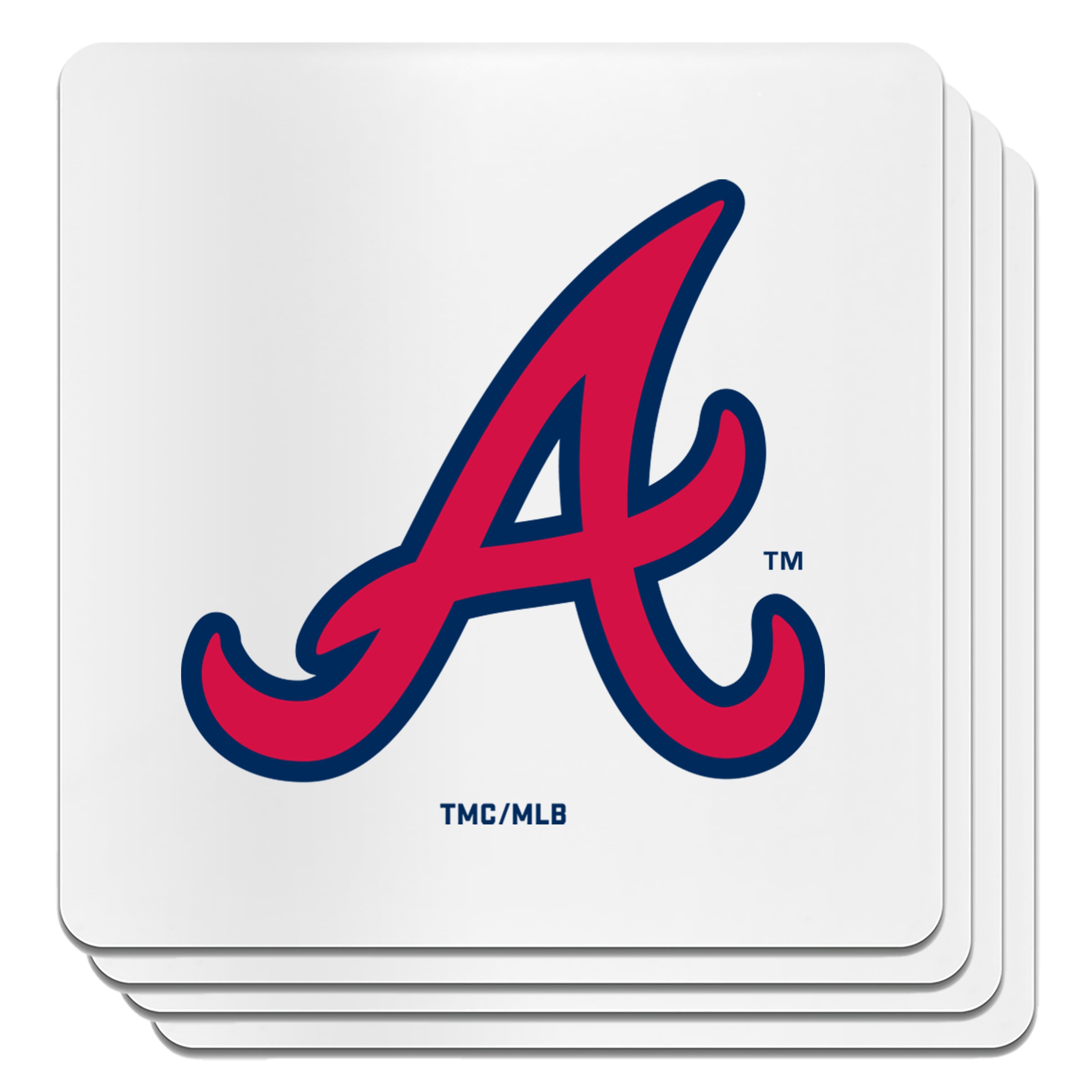 The Memory Company Atlanta Braves Square Ceramic Coaster Set