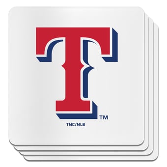 The Memory Company Texas Rangers Square Ceramic Coaster Set