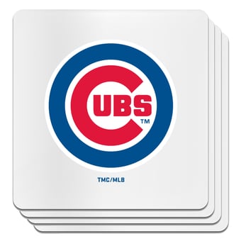 The Memory Company Chicago Cubs Square Ceramic Coaster Set