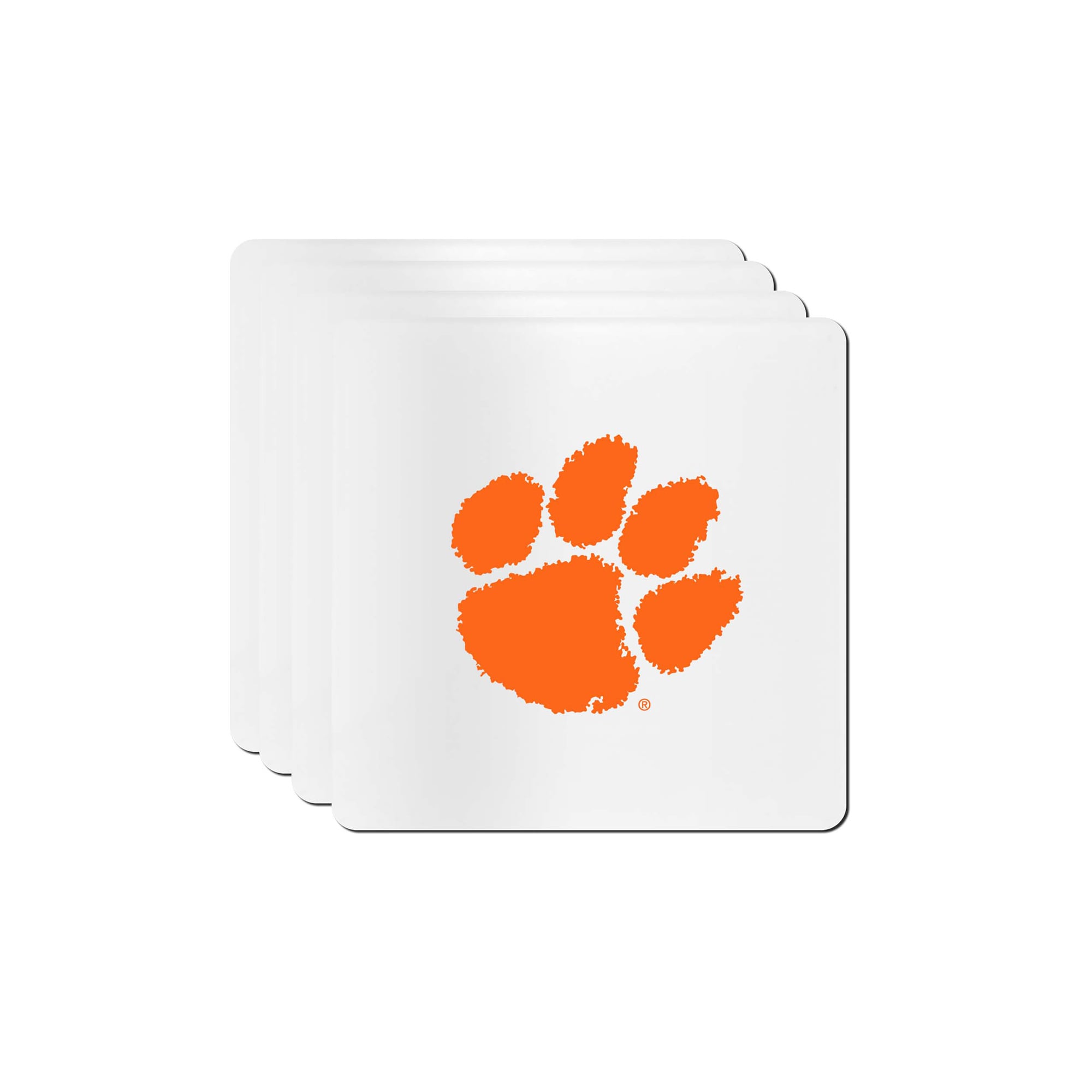 The Memory Company Clemson Tigers Square Ceramic Coaster Set