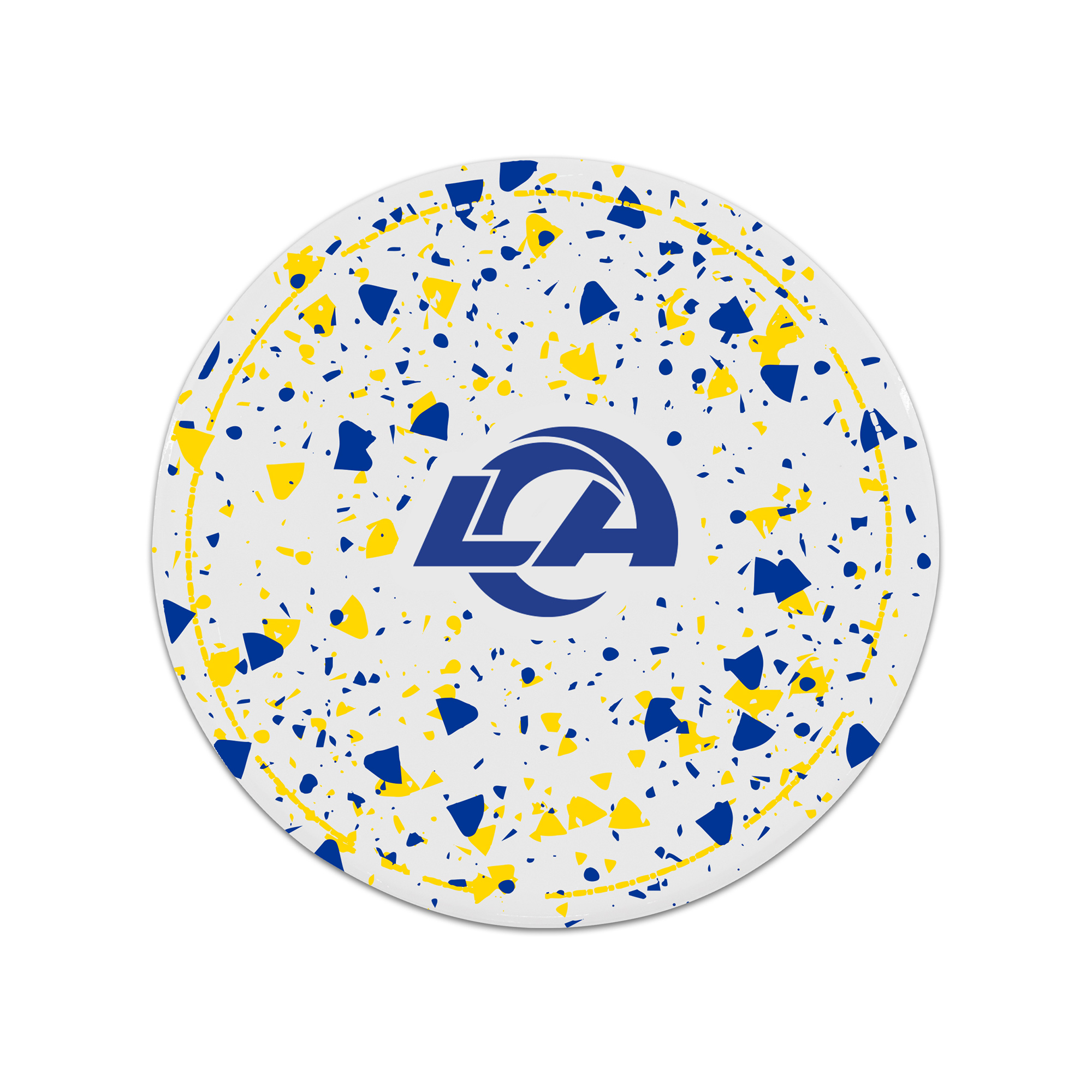 The Memory Company Los Angeles Rams Circle Ceramic Coaster Set