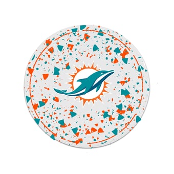 The Memory Company Miami Dolphins Circle Ceramic Coaster Set