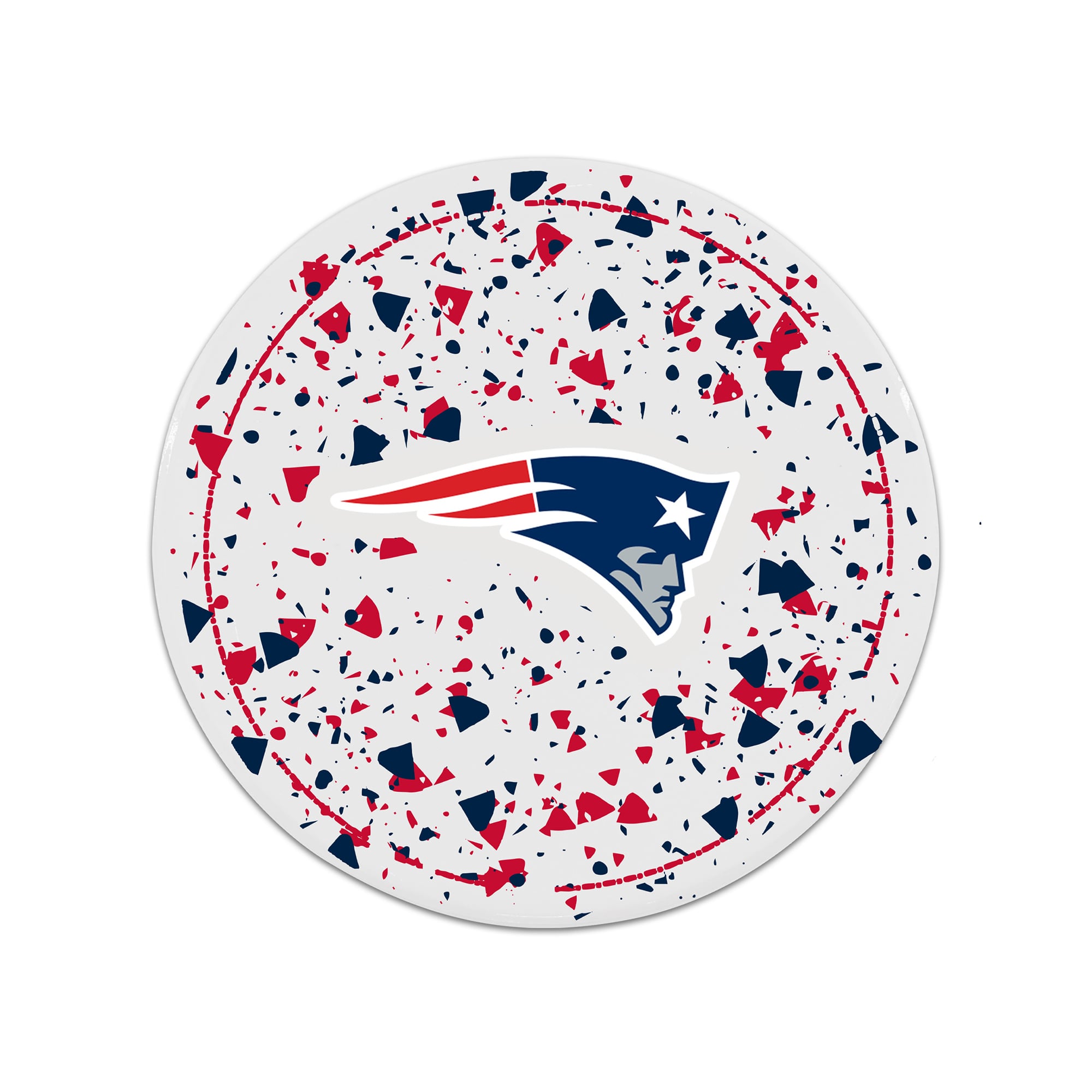 The Memory Company New England Patriots Circle Ceramic Coaster Set