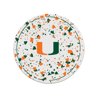 The Memory Company Miami Hurricanes Circle Ceramic Coaster Set