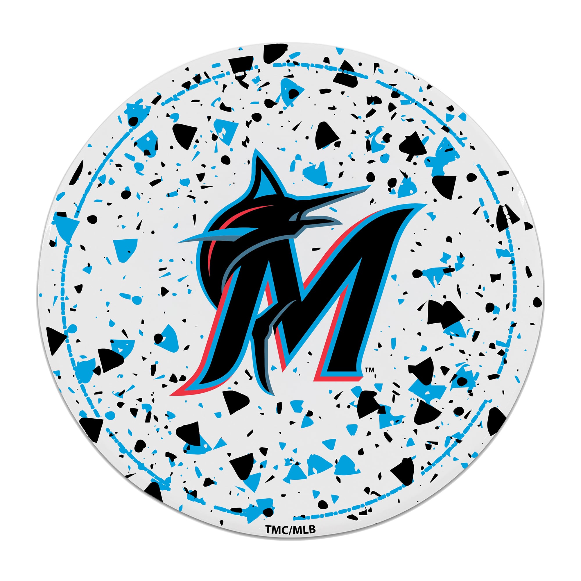 The Memory Company Miami Marlins Circle Ceramic Coaster Set