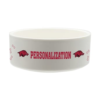 The Memory Company Arkansas Razorbacks 35oz. Personalized Ceramic Pet Bowl