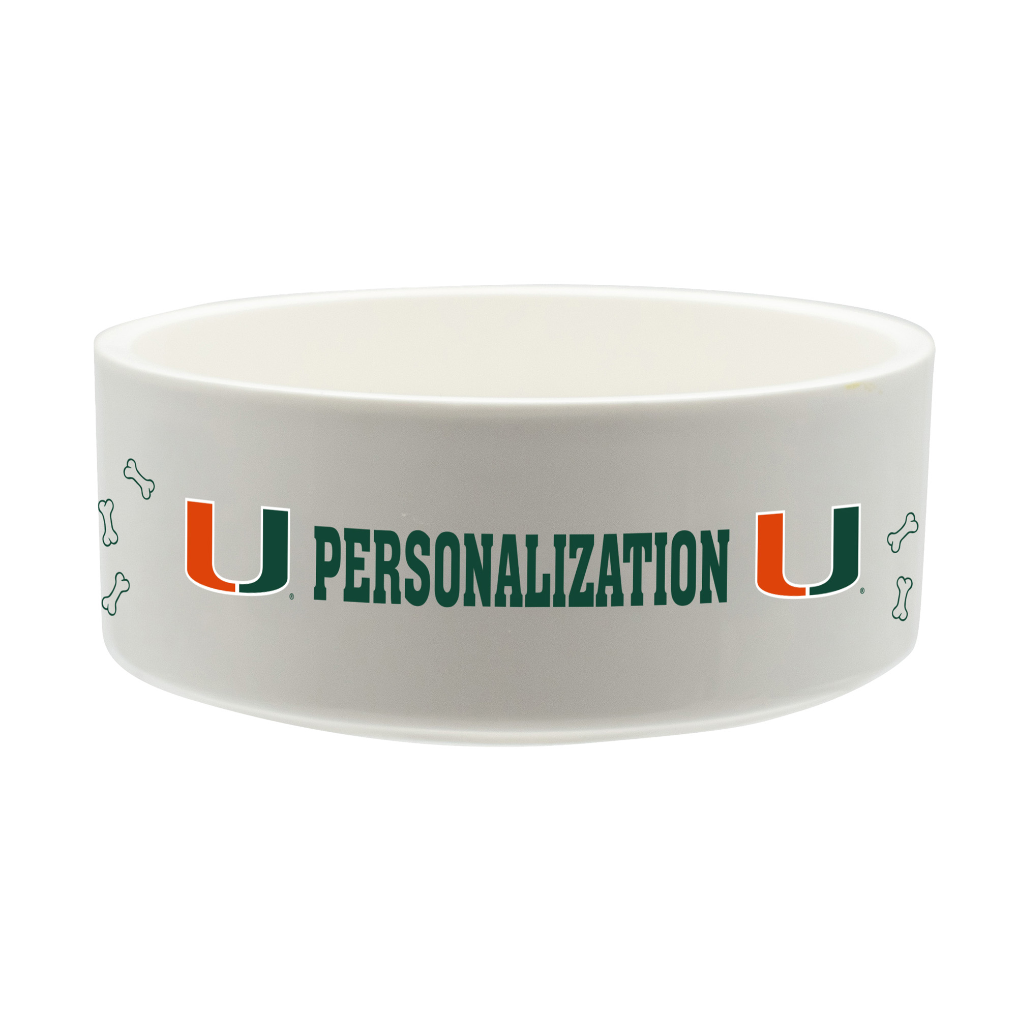The Memory Company Miami Hurricanes 35oz. Personalized Ceramic Pet Bowl