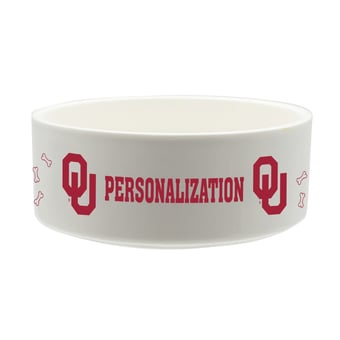 The Memory Company Oklahoma Sooners 35oz. Personalized Ceramic Pet Bowl