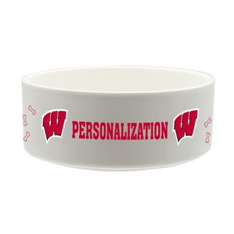 The Memory Company Wisconsin Badgers 35oz. Personalized Ceramic Pet Bowl
