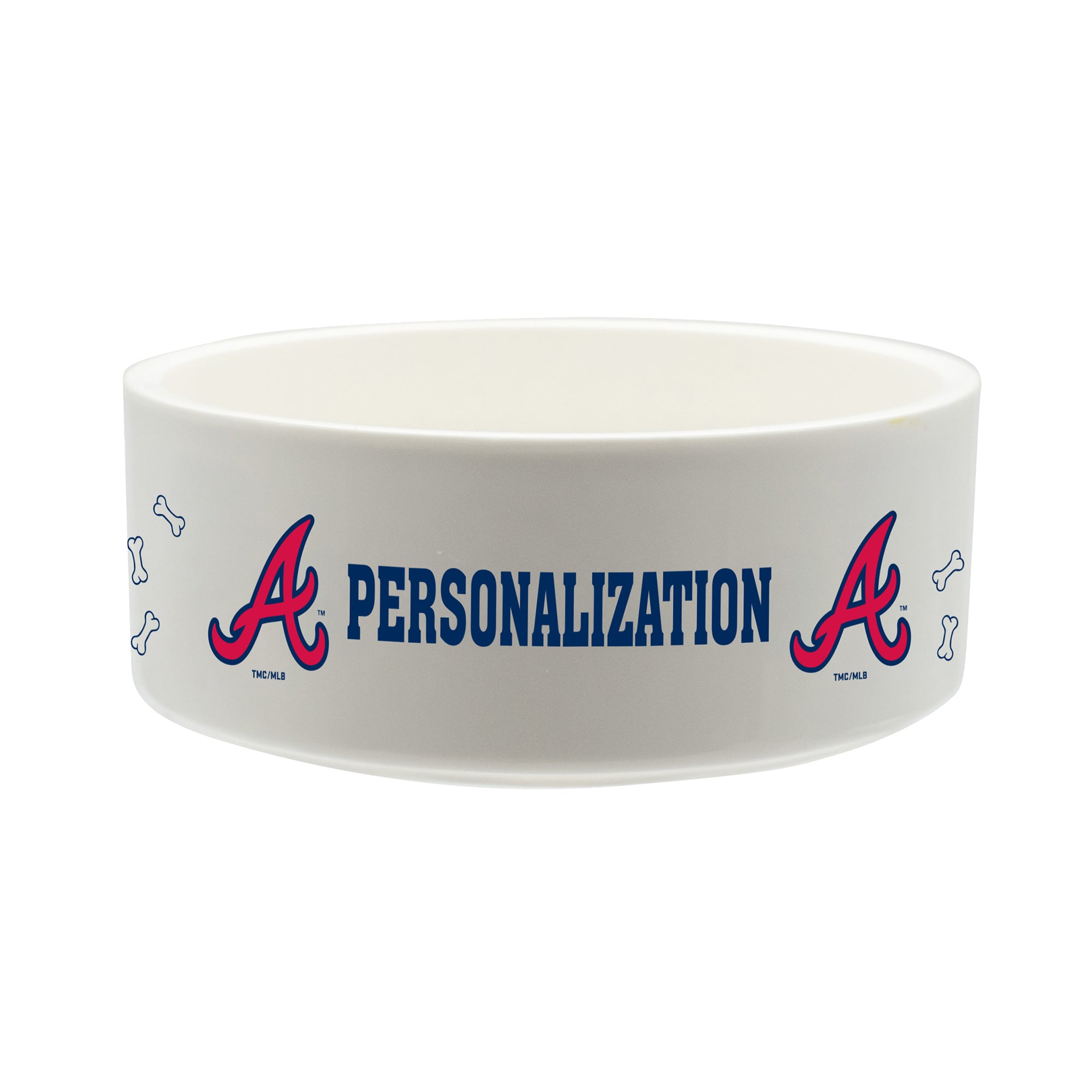 The Memory Company Atlanta Braves 35oz. Personalized Ceramic Pet Bowl